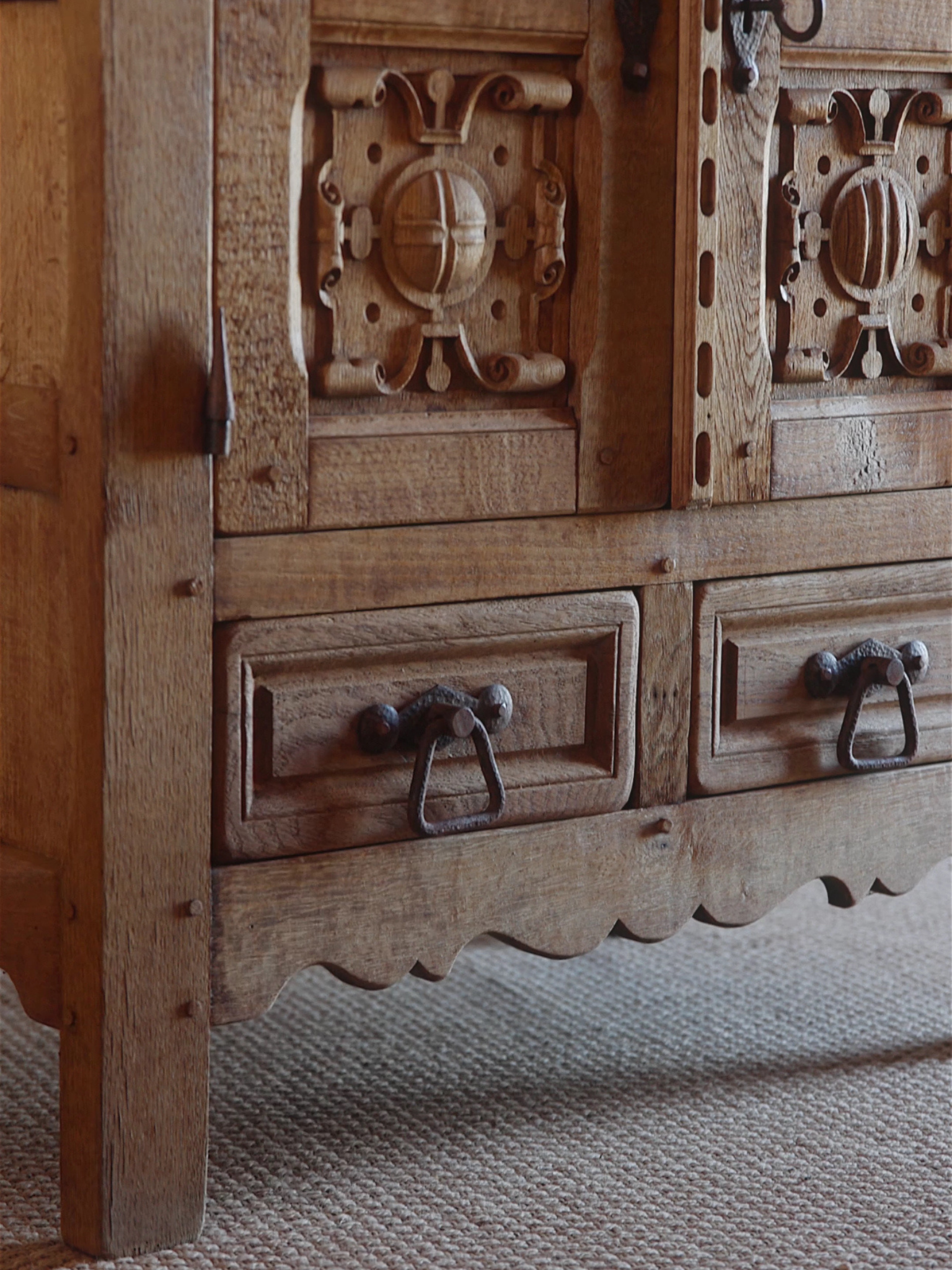 Spanish Carved Oak Cabinet