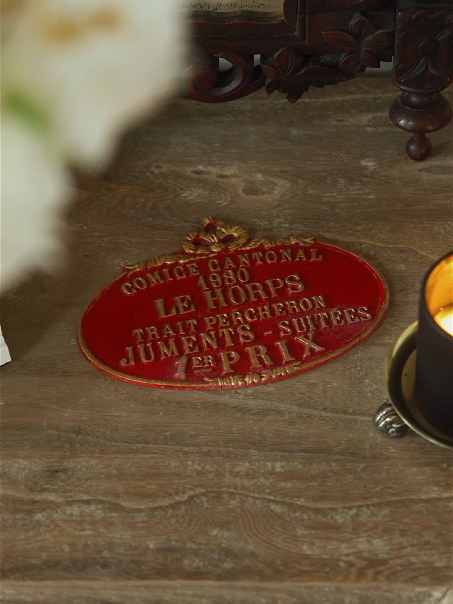 Mid 20th Century French Agricultural Award Plaque - Le Horps, France (1970)