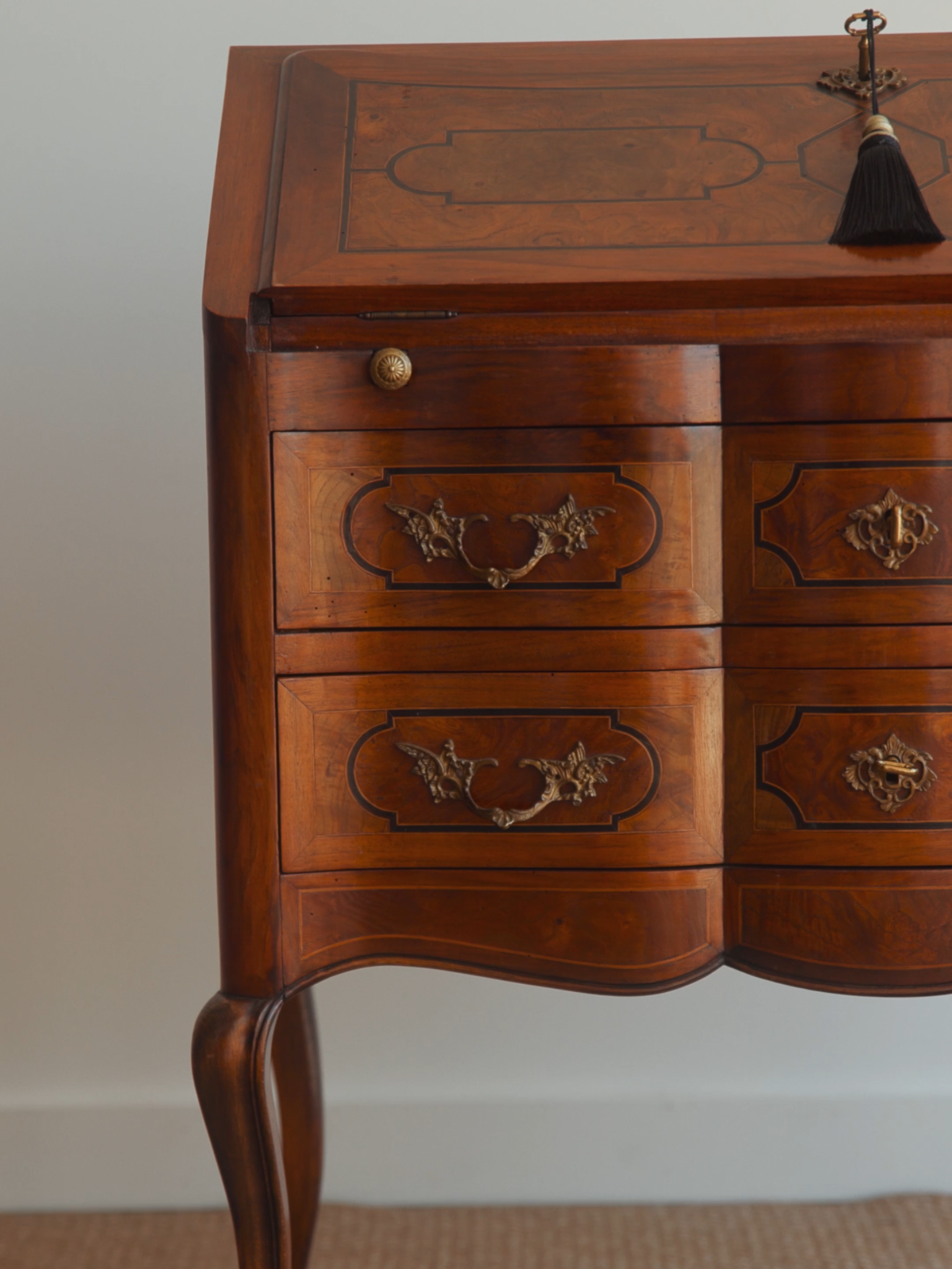 19th-Century Marquetry Bureau de Dame