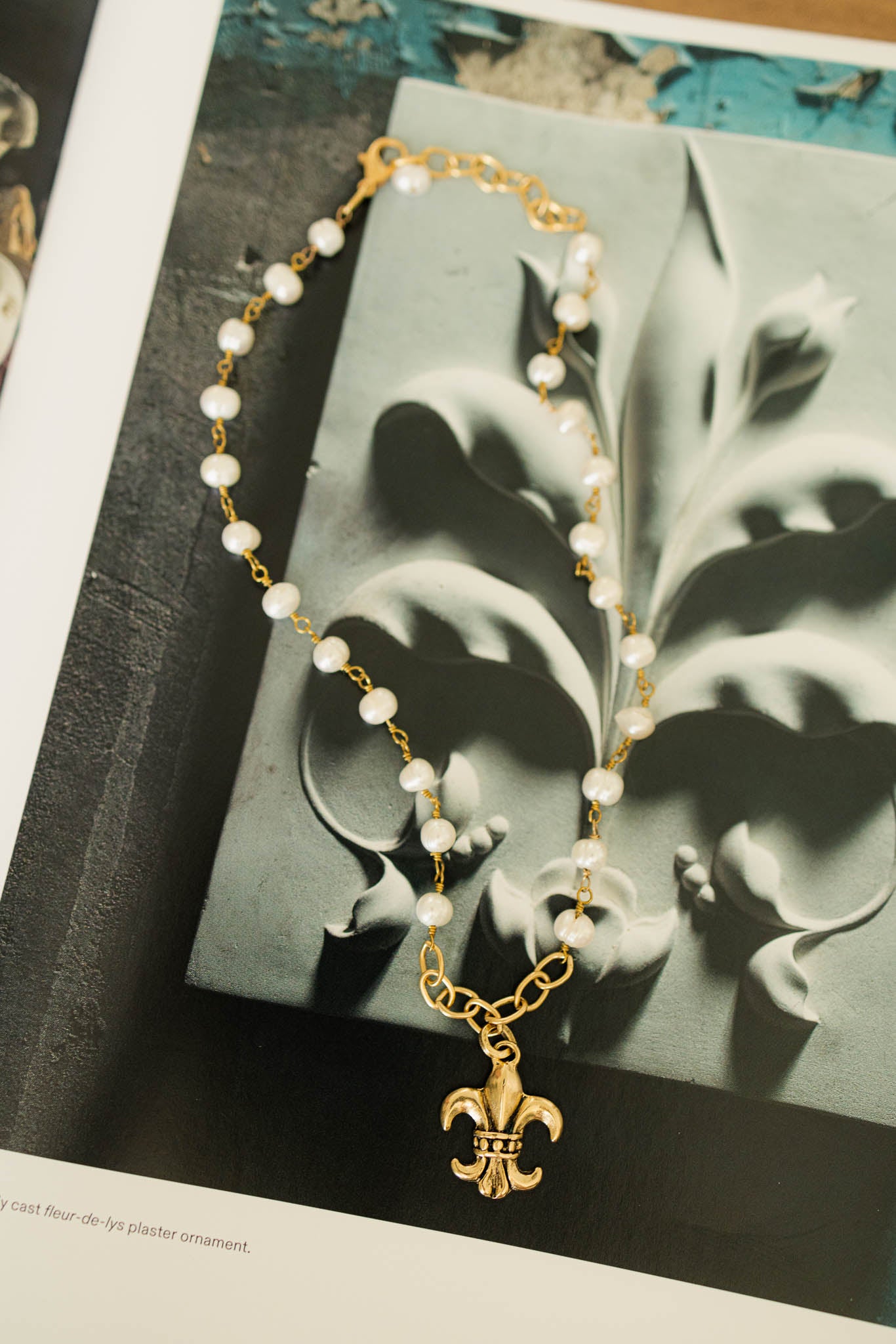 Fleur De Lis Pearl Necklace