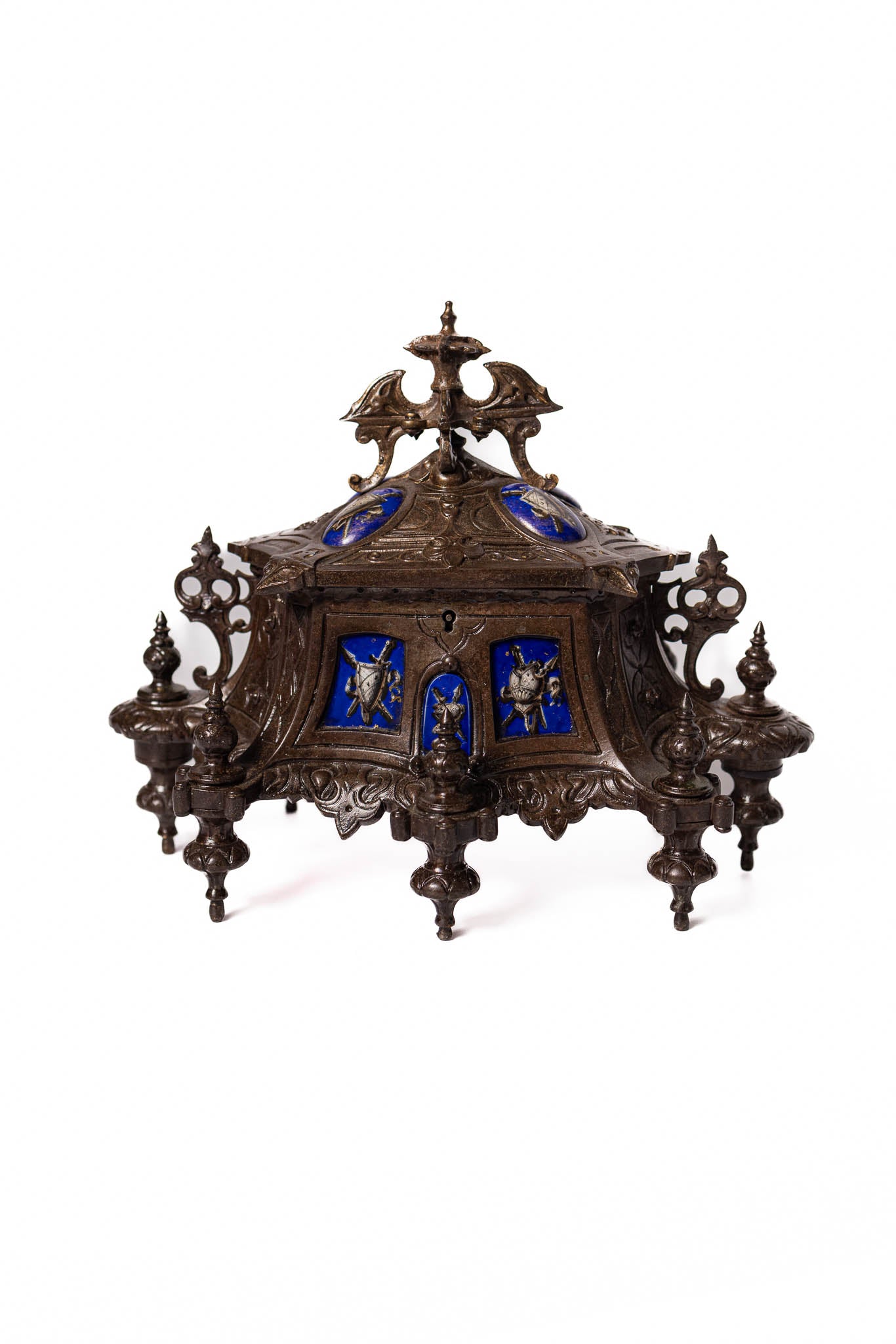 19th Century Casket With Hand Painted Porcelain Accents