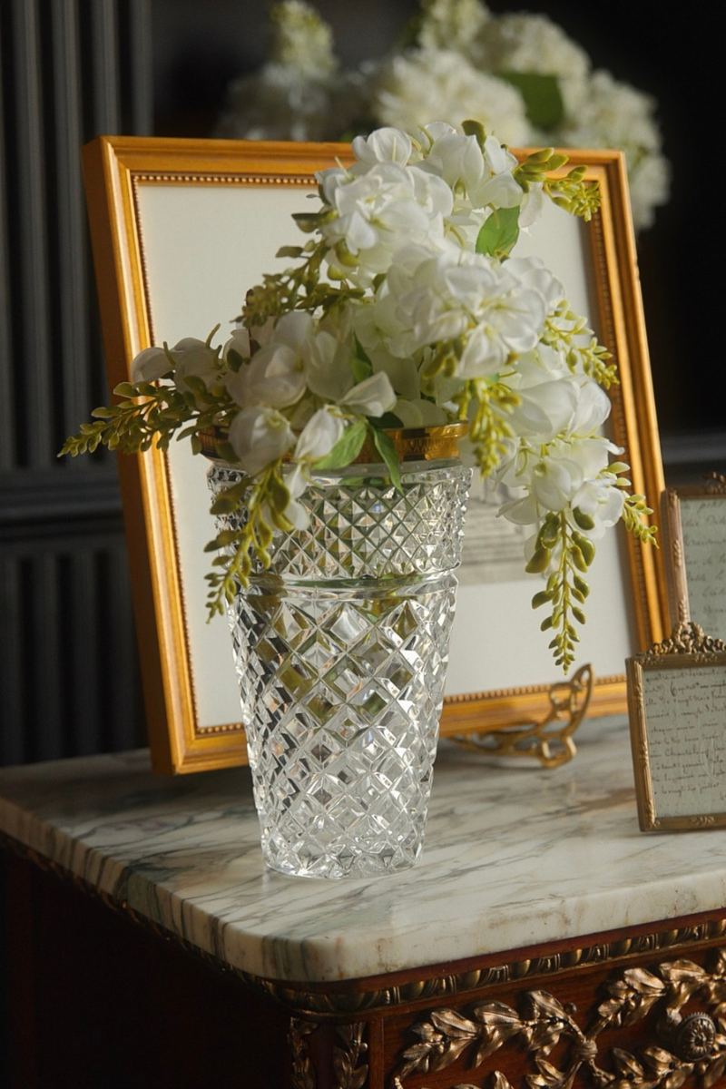 Mid-20th Century French Cut Crystal Champagne Cooler with Gilt Brass Mount - Louis XVI Revival Style