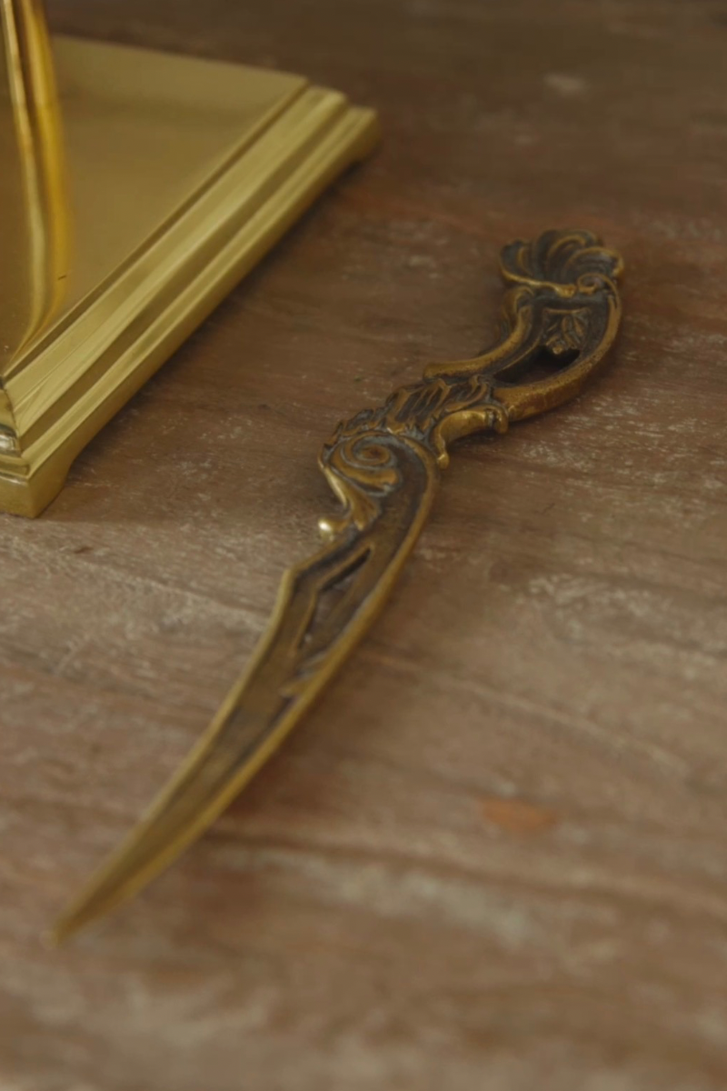Late 19th Century French Rococo Revival Brass Letter Opener