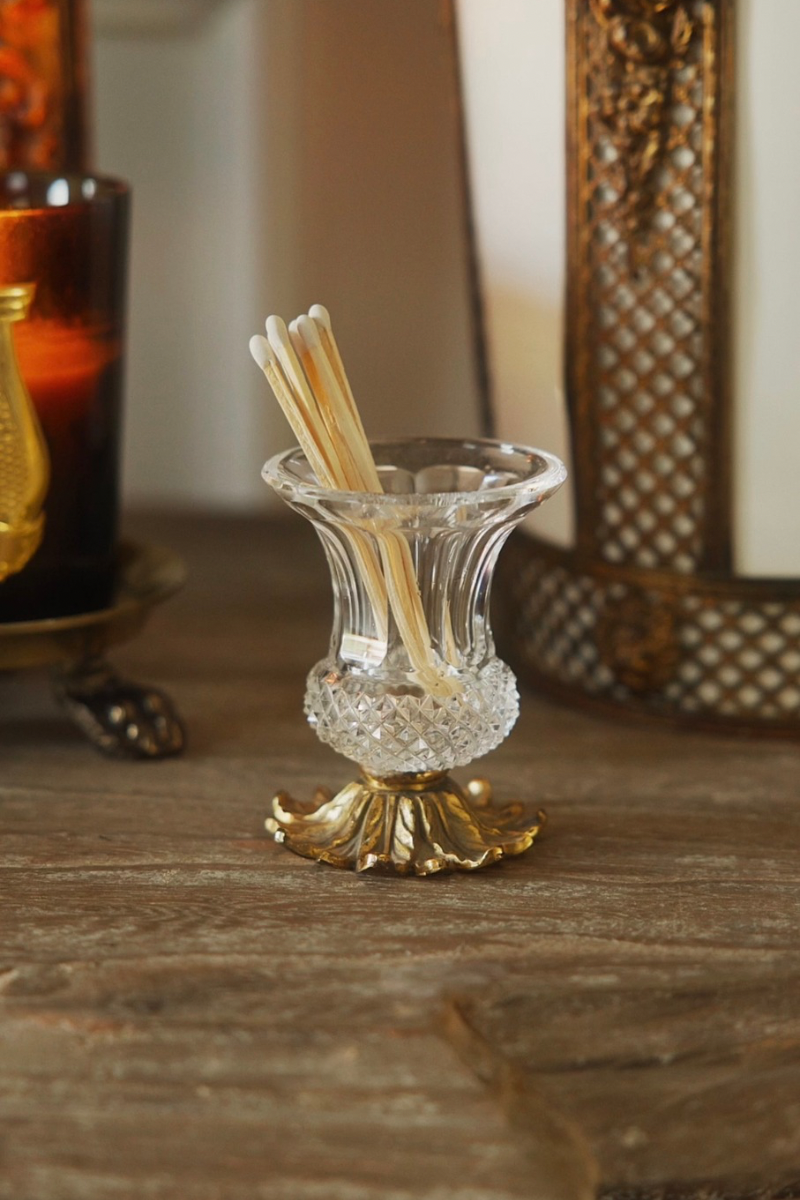 19th C. Miniature Gilt Based Match Holder