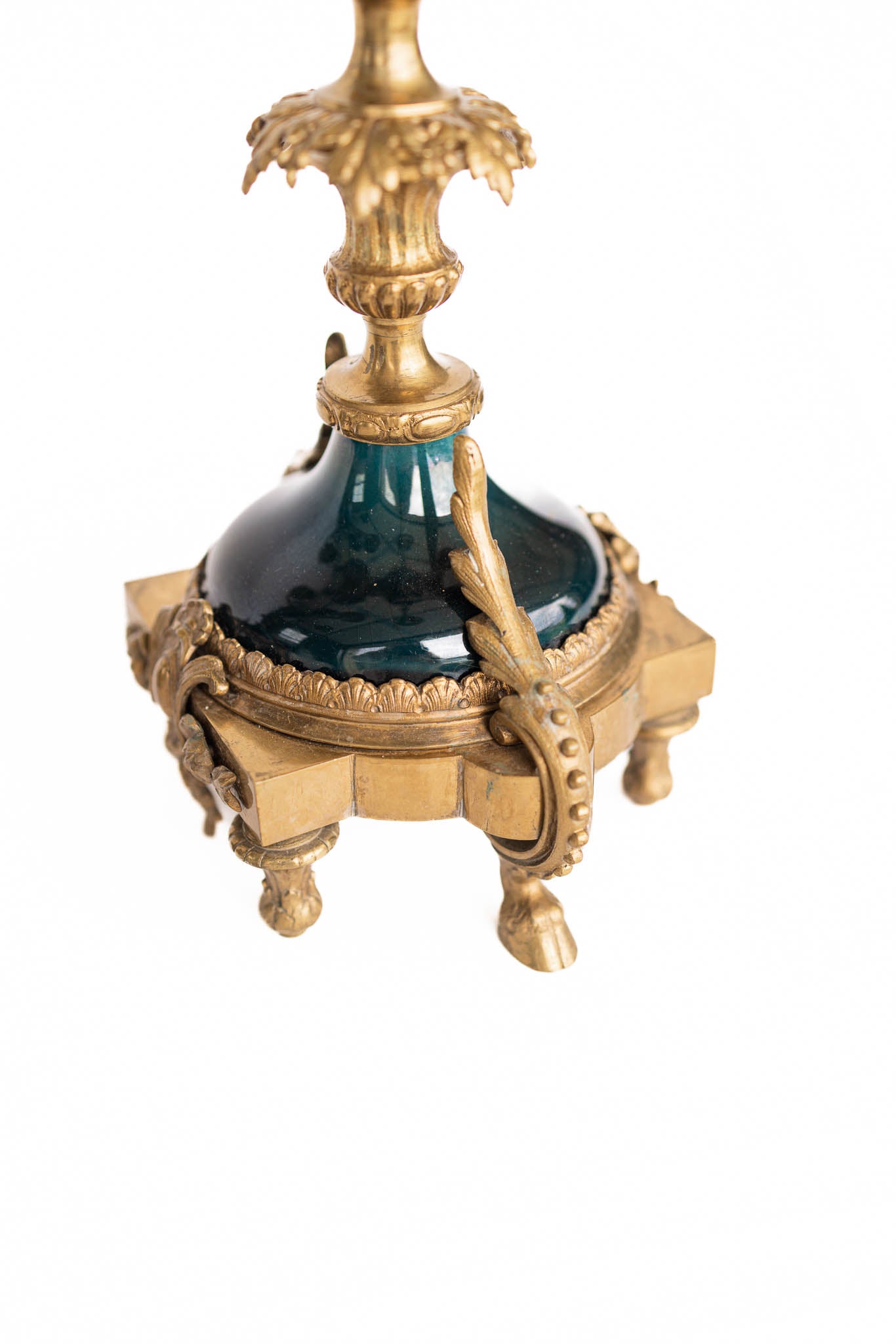Malachite and Ormolu Bronze Candelabra Set