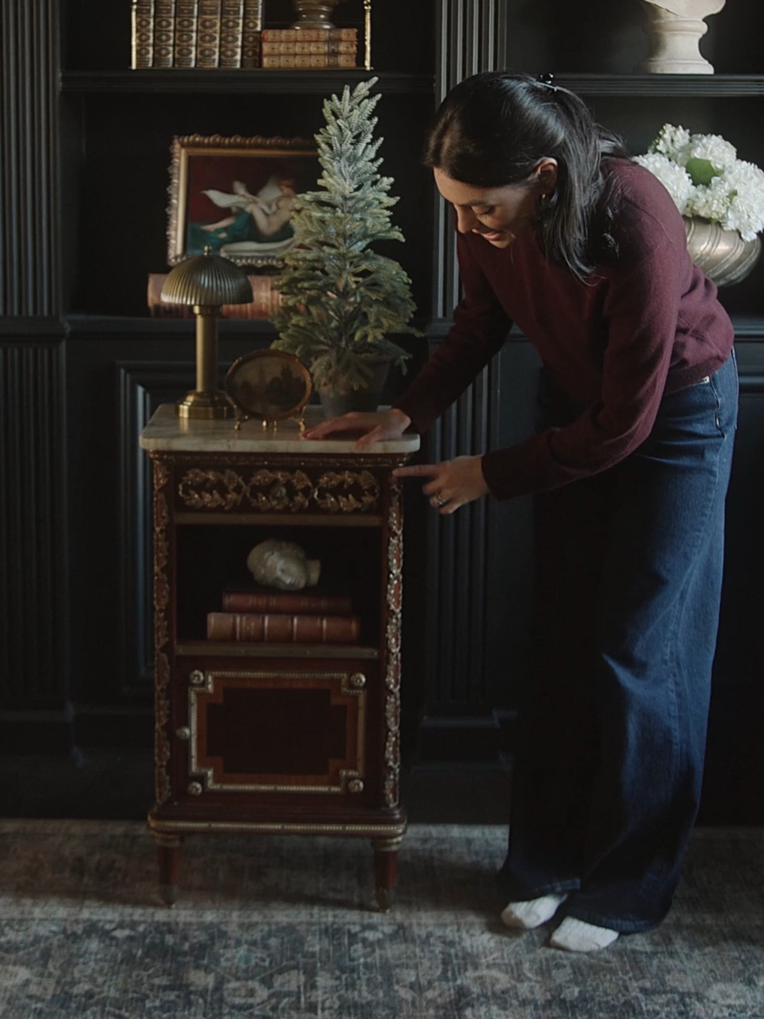 French Louis XVI Marble-Top Cabinet With Ormolu Mounts
