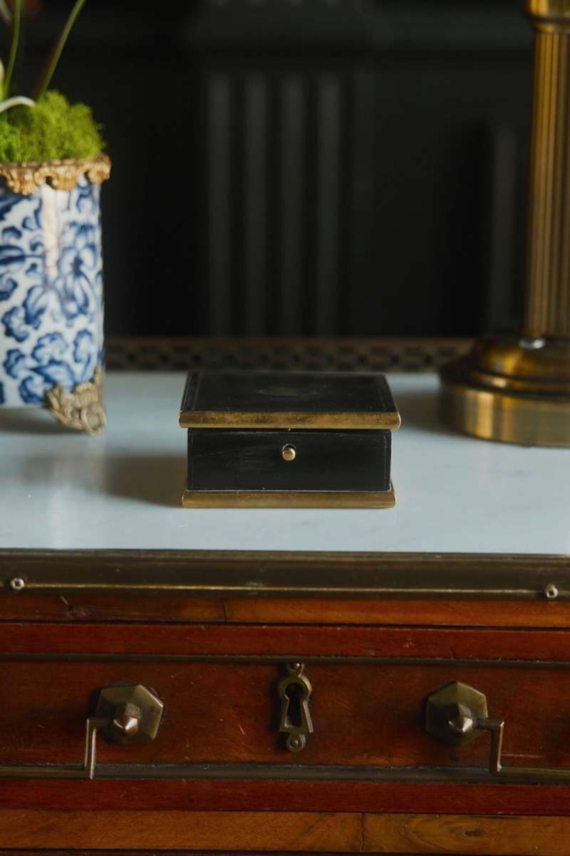 19th-Century French-Inscribed Postage Stamp Box
