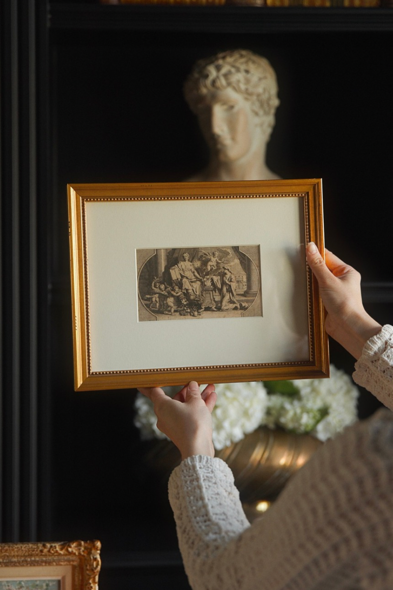 18th Century French Neoclassical Allegorical Engraving with Cherubs