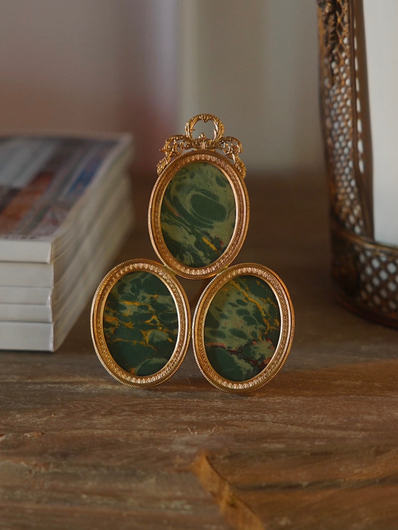 Antique French Triple Oval Gilt Frame