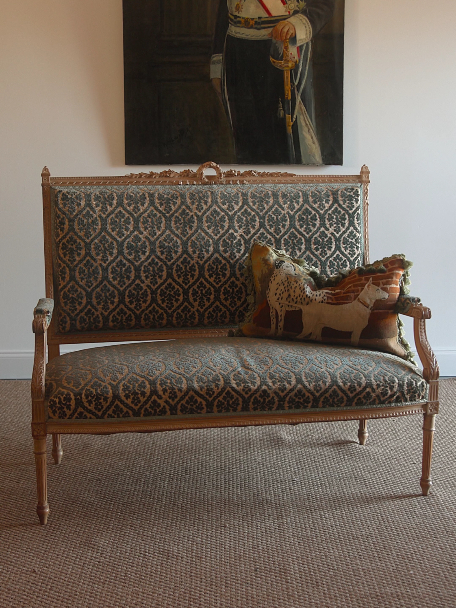 19th Century French Louis XVI Carved Settee