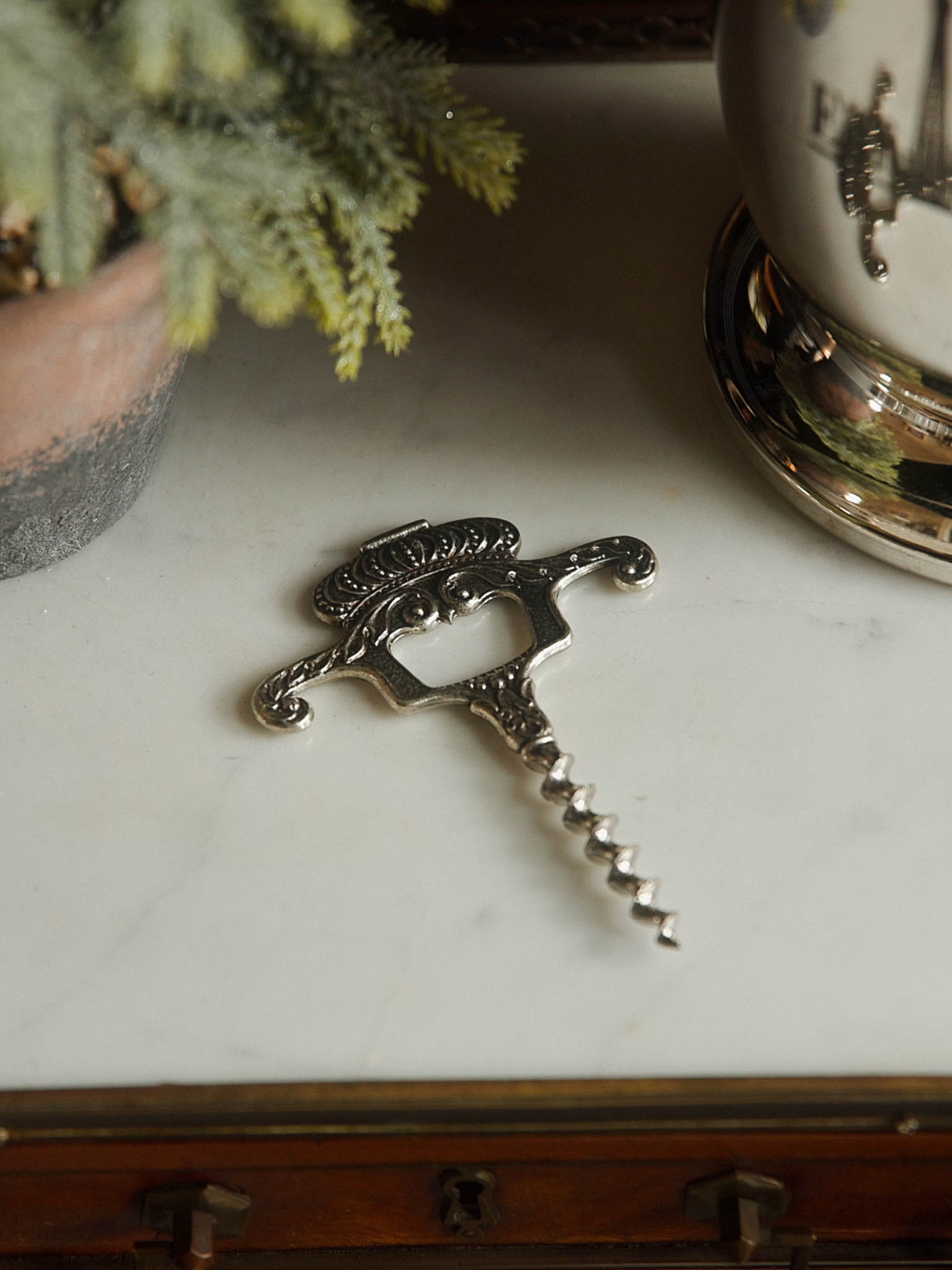Crowned Silver Plated Bottle Opener