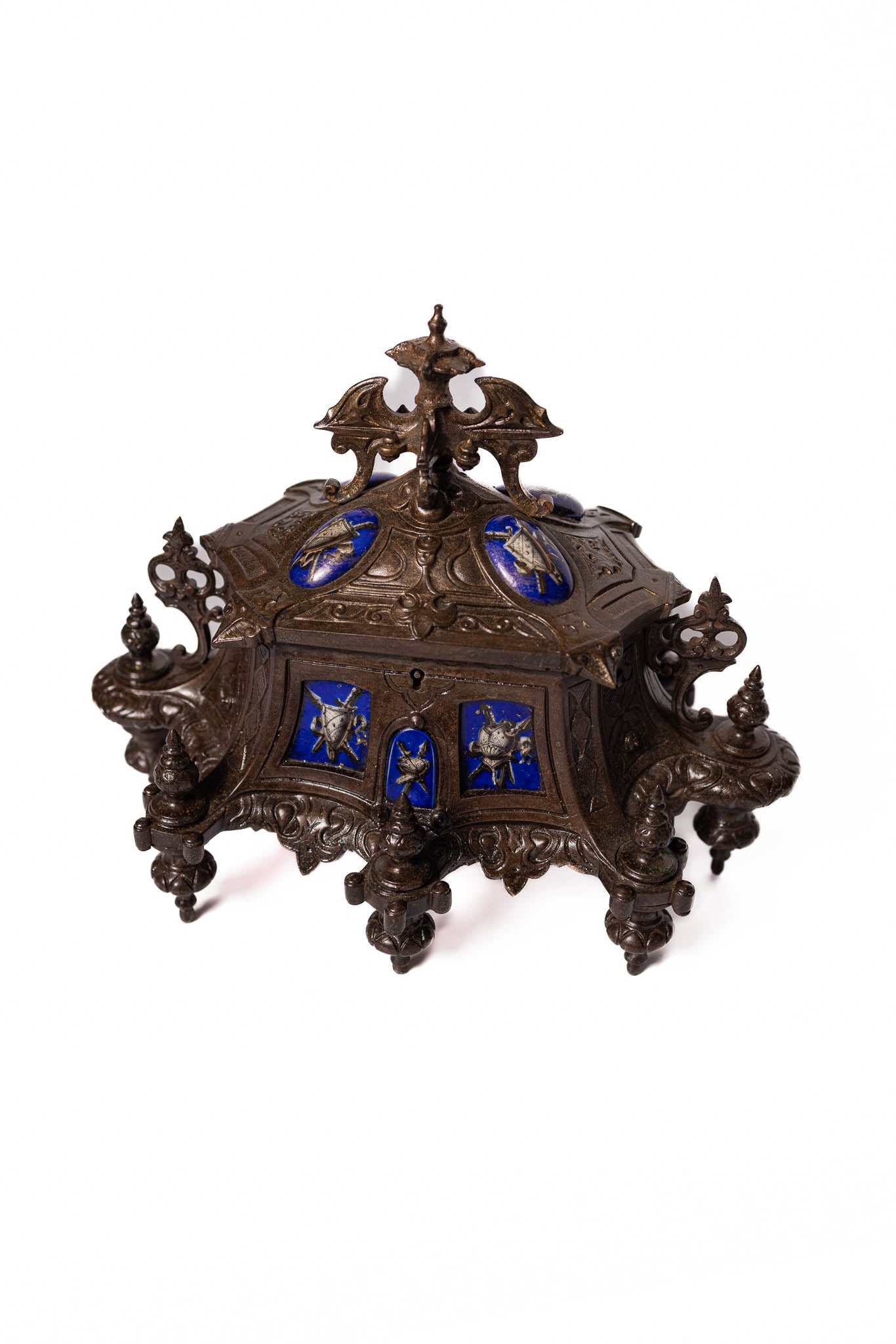 19th Century Casket With Hand Painted Porcelain Accents