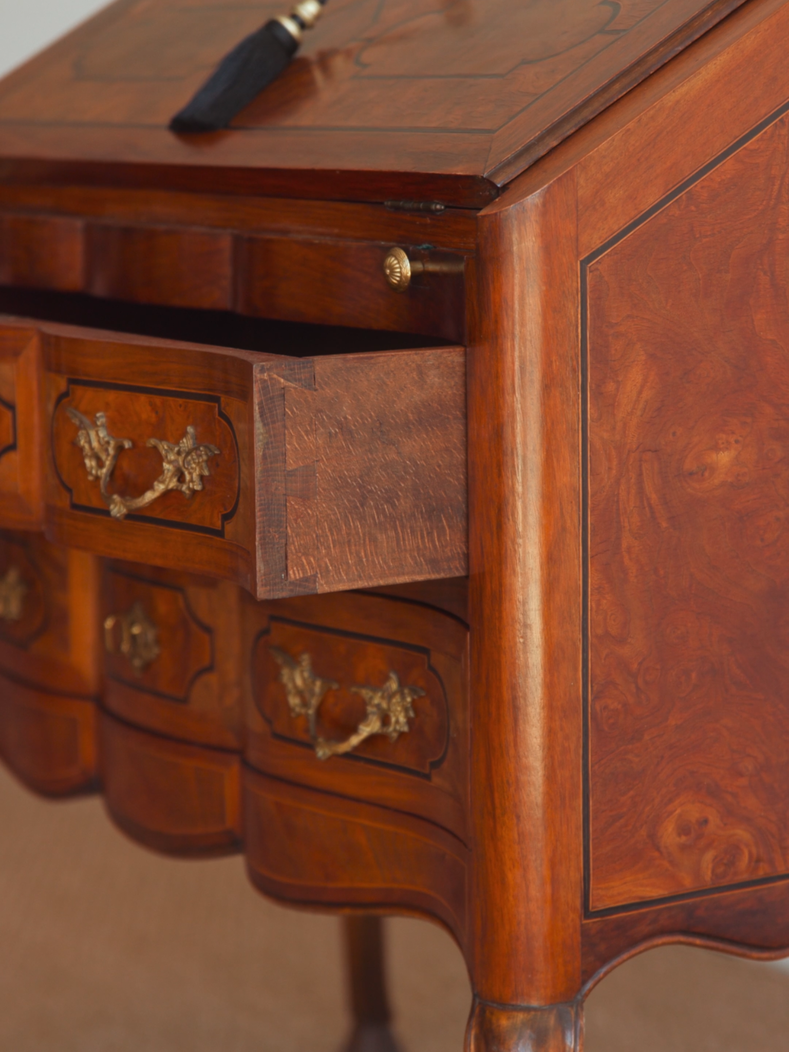 19th-Century Marquetry Bureau de Dame