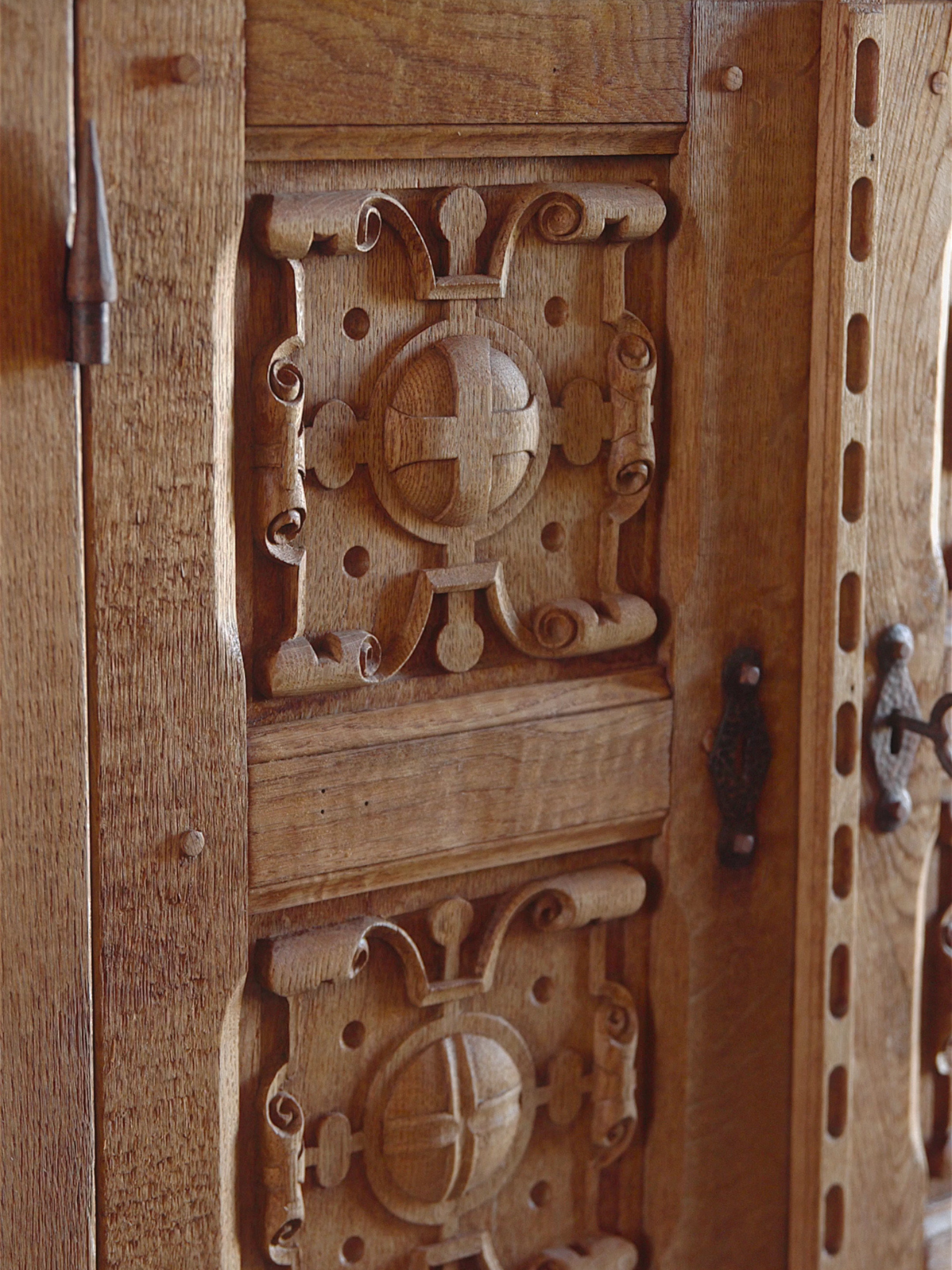 Spanish Carved Oak Cabinet