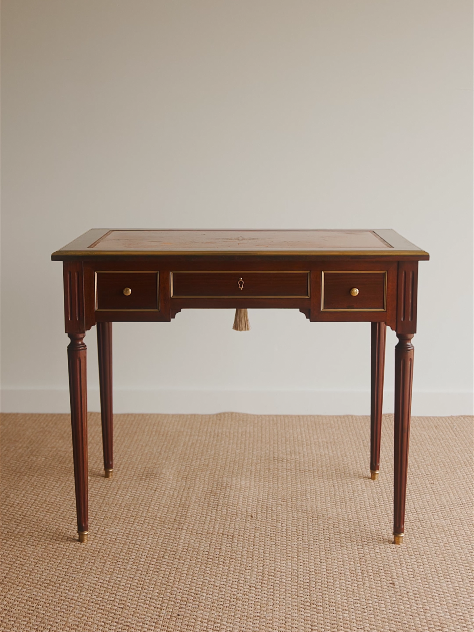 Louis XVI Partners Writing Desk with Dual Pull-Out Writing Slides