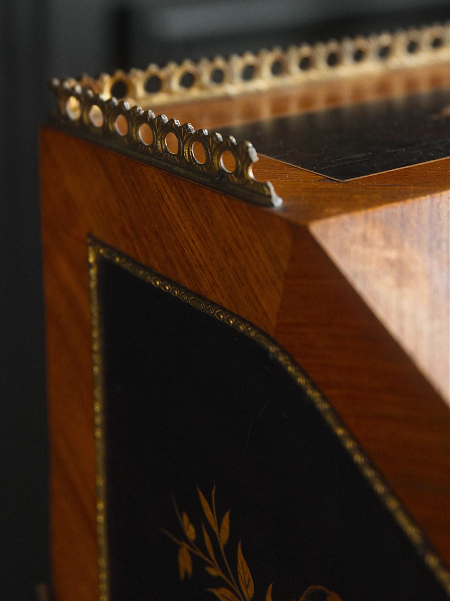 Louis XV Style Marquetry Bureau de Dame by E. Quilet, Paris