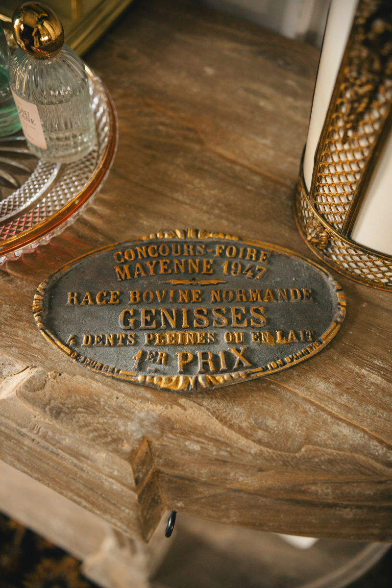 1947 Normande Cast Metal Cattle First Prize Plaque