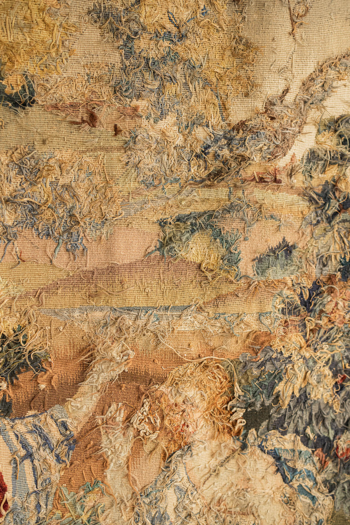 19th-20th Century Belgian Hand Woven Wool Tapestry