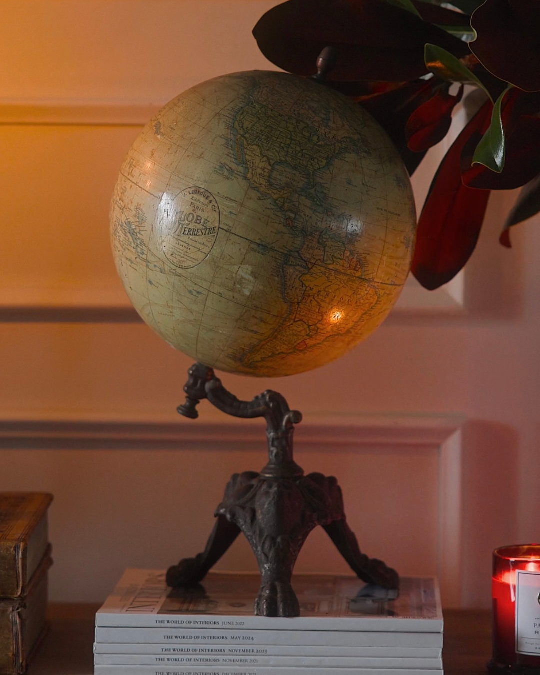 Early 20th Century French Terrestrial Table Globe by J. Lebègue & Cie, Paris