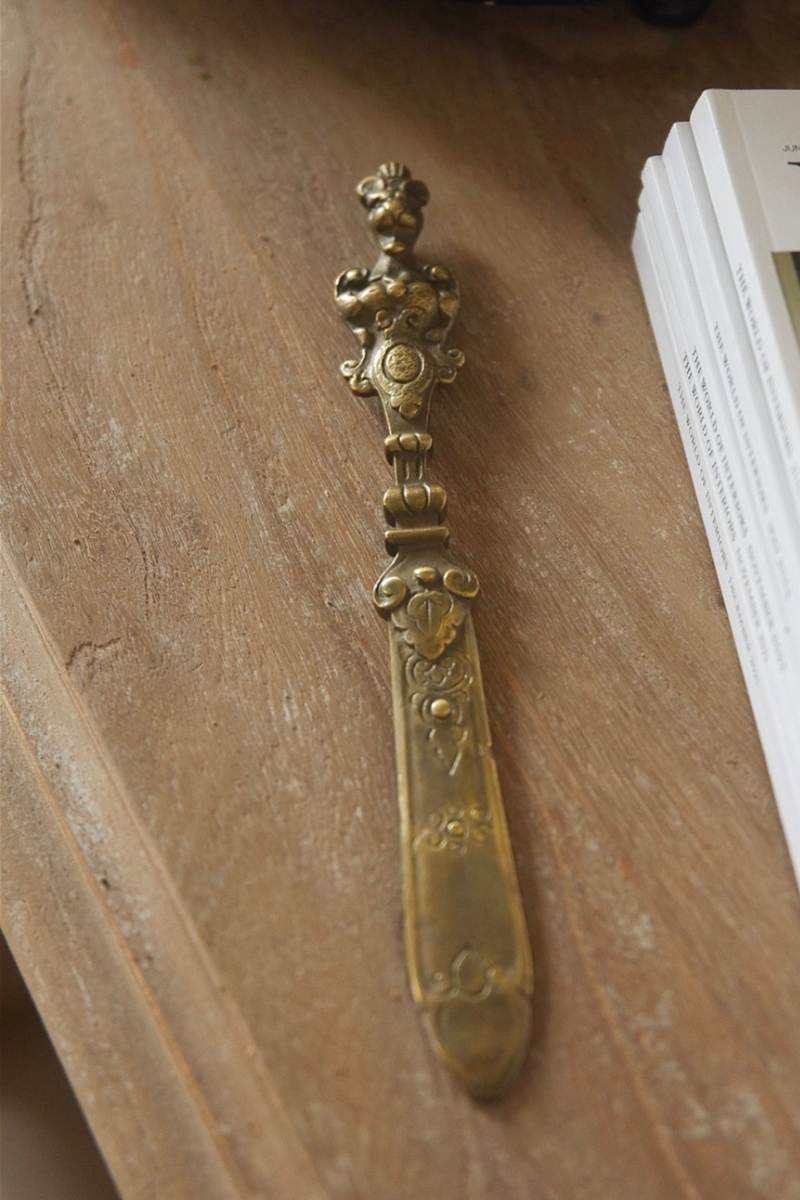 19th Century French Figural Brass Letter Opener with Classical Female Form
