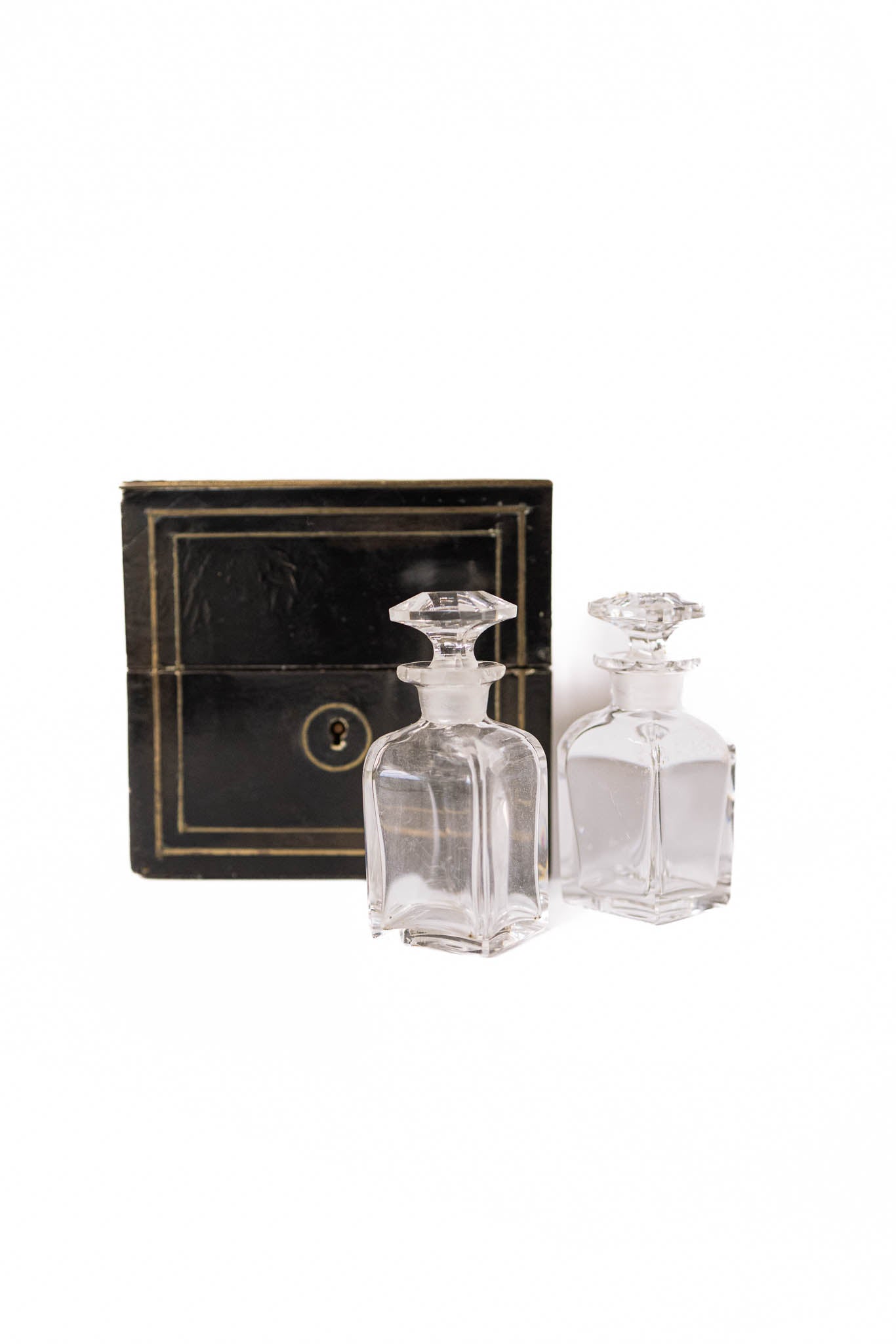 Napoleon III Scent Box with 2 Antique Bottles