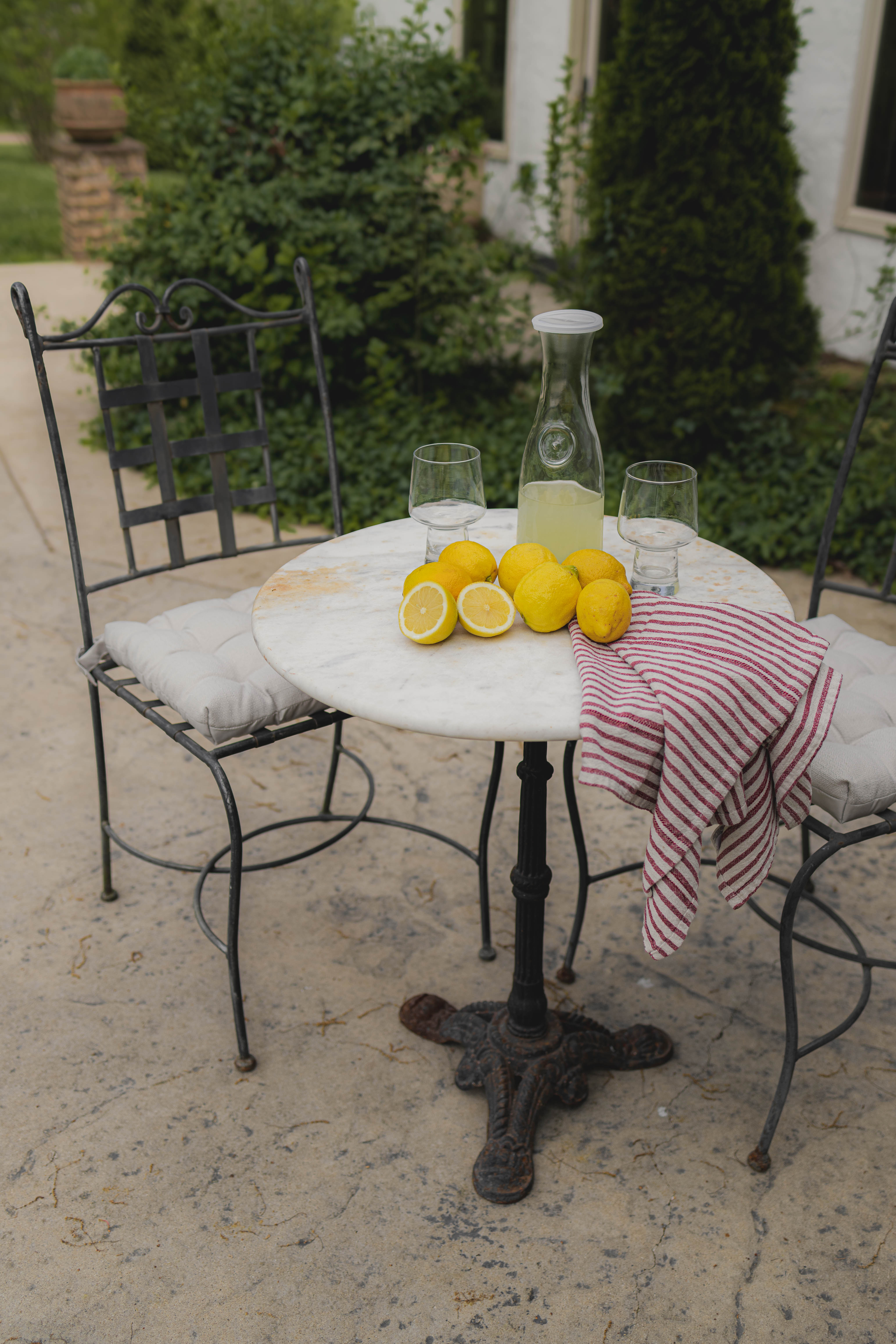 Antique French Marble Top Bistro Table