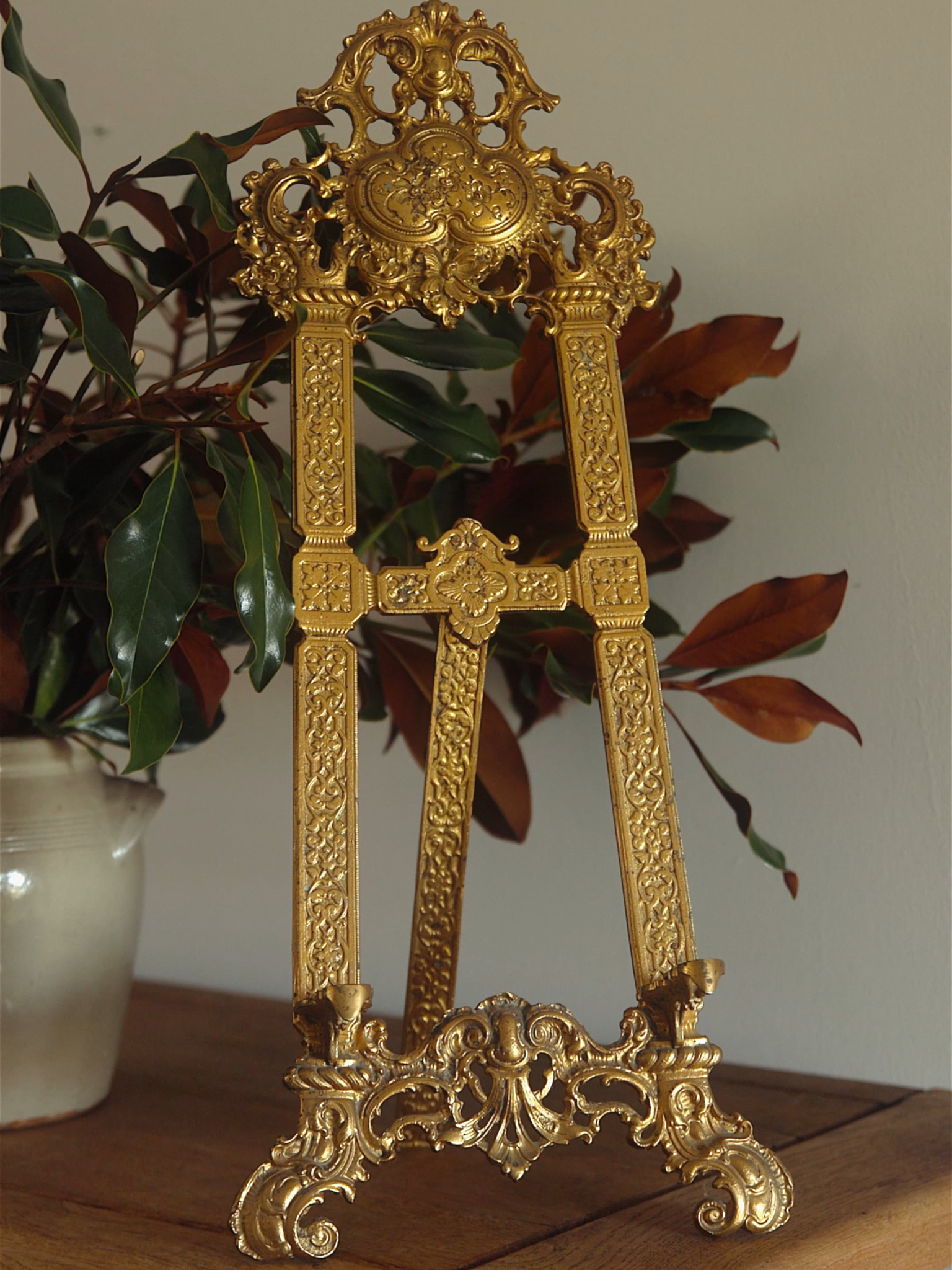 Monumental 19th-Century Gilt Display Easel