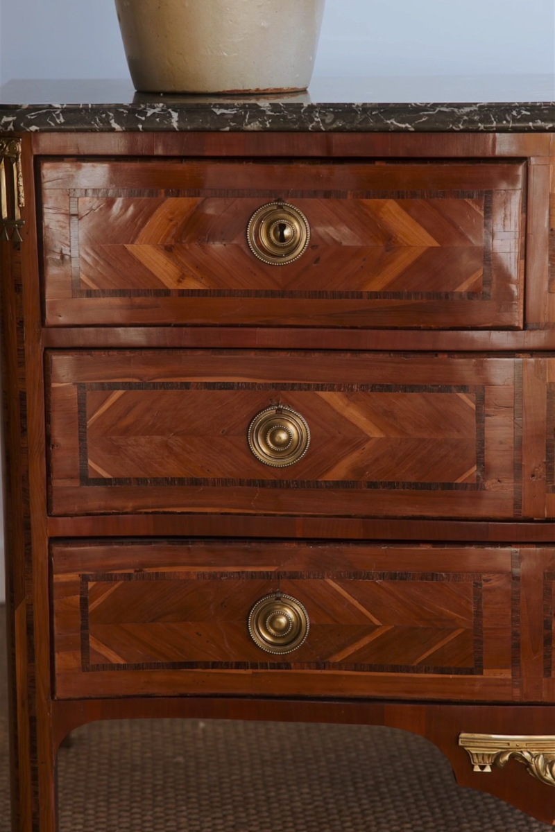 Antique 19th Century French Empire Mahogany Commode with Marble Top