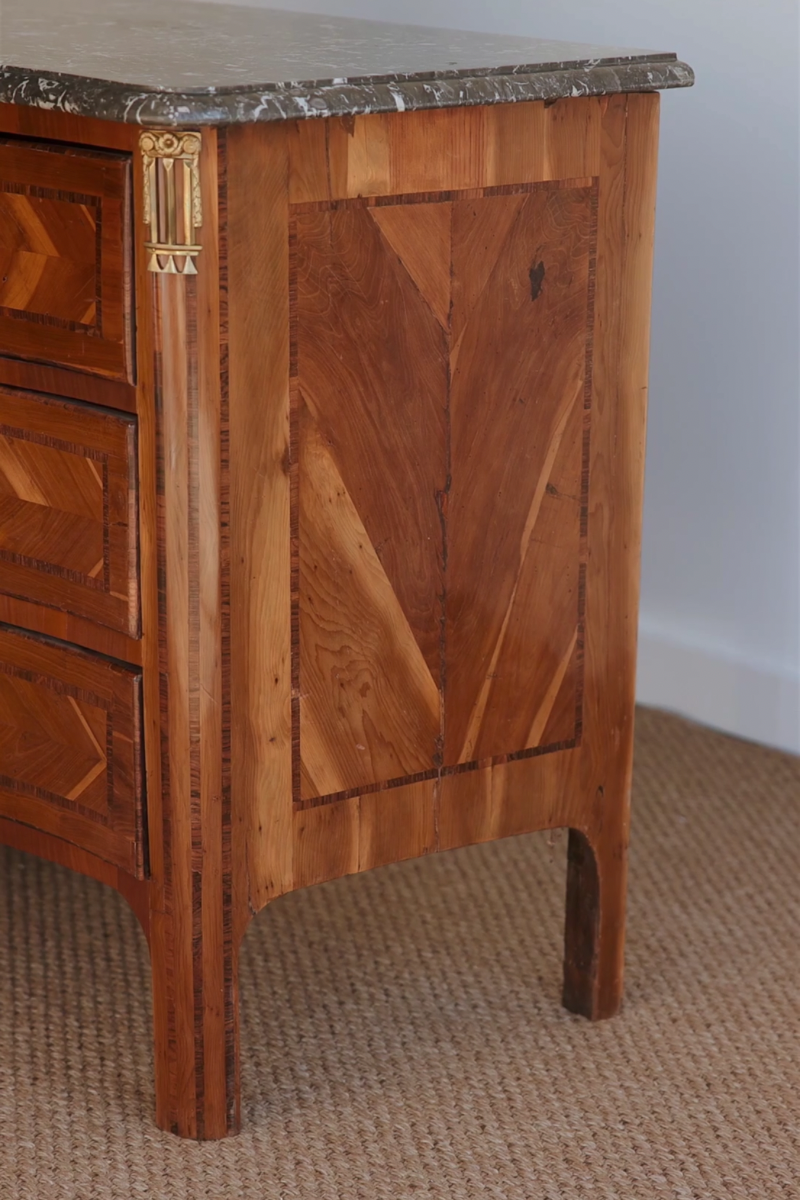 Antique 19th Century French Empire Mahogany Commode with Marble Top