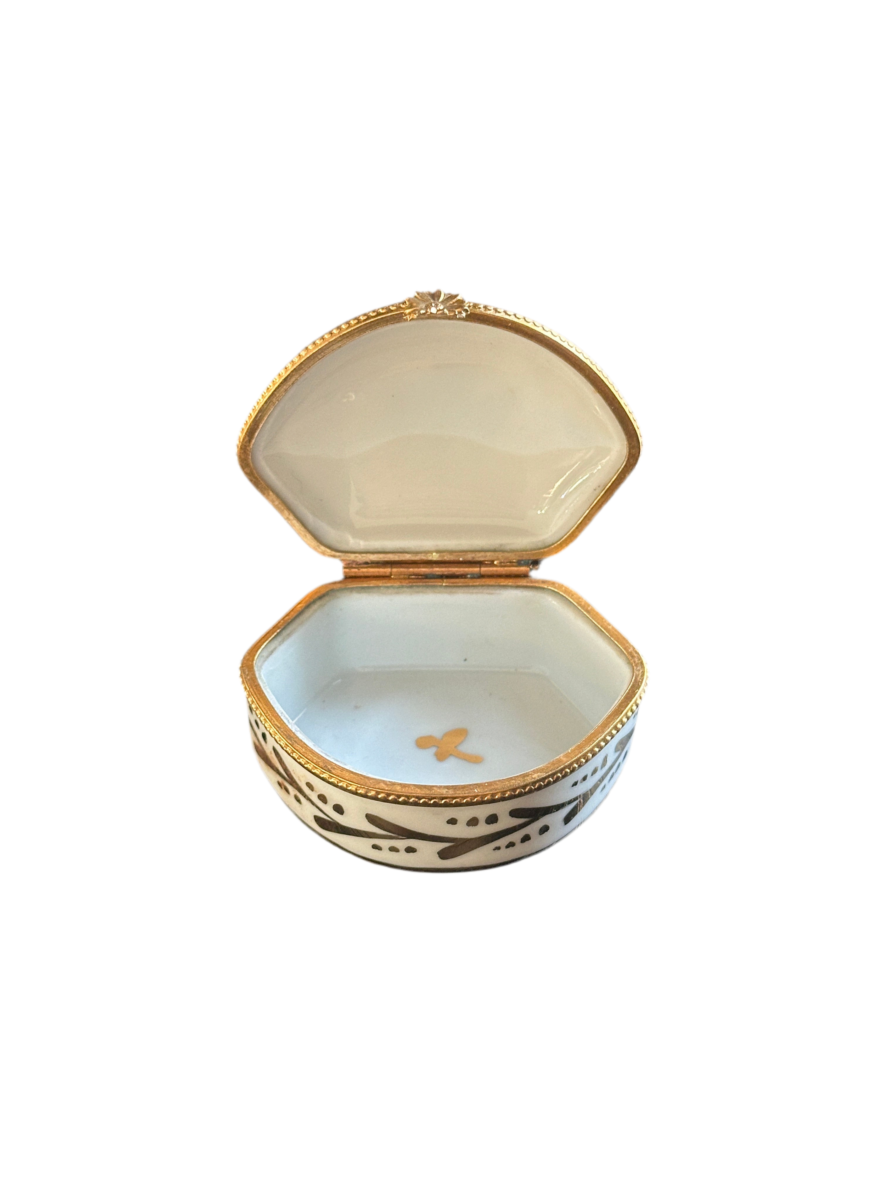 Limoges Porcelian Trinket Box - Napoleonic Eagle Motif