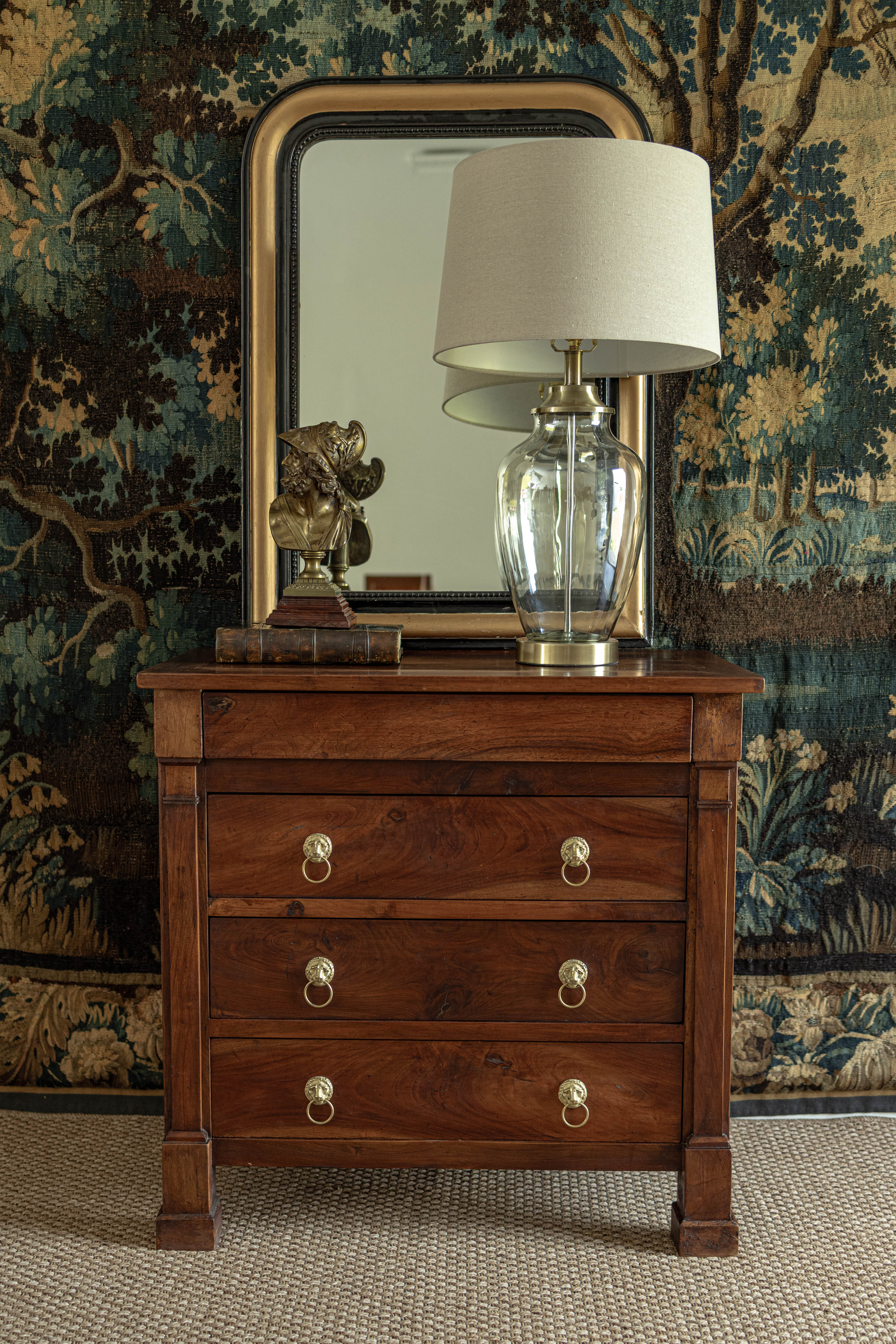 20th Century Lion Head Handled Petit Commode