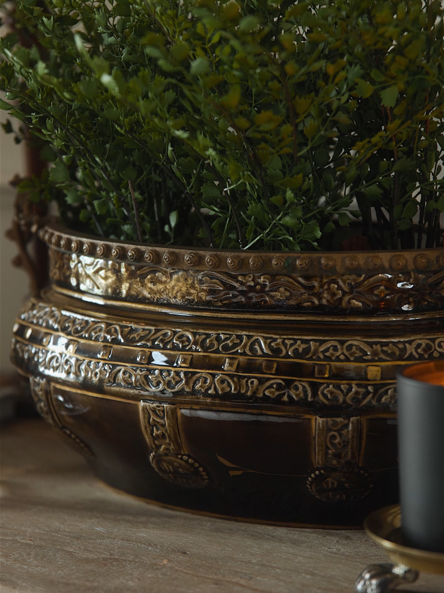 Large 19th Century French Bronze Handled Jardinere