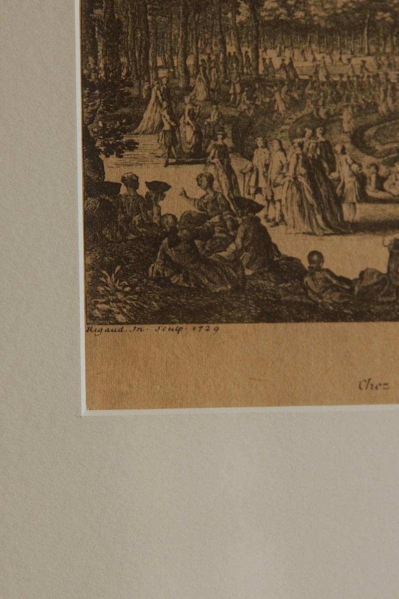 1729 Engraving of the Luxembourg Gardens Promenade