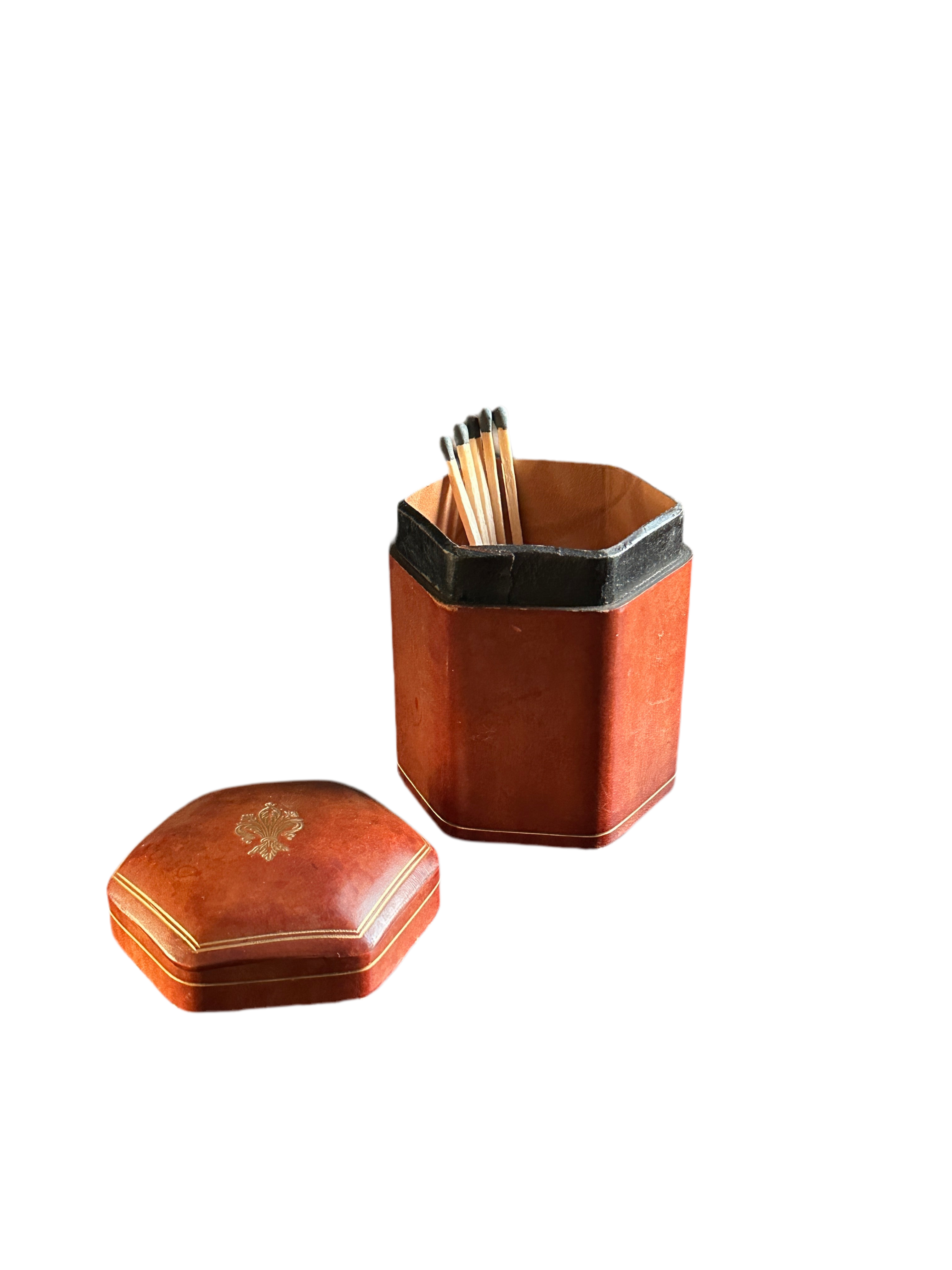 Vintage Florentine Leather Trinket Box - Large