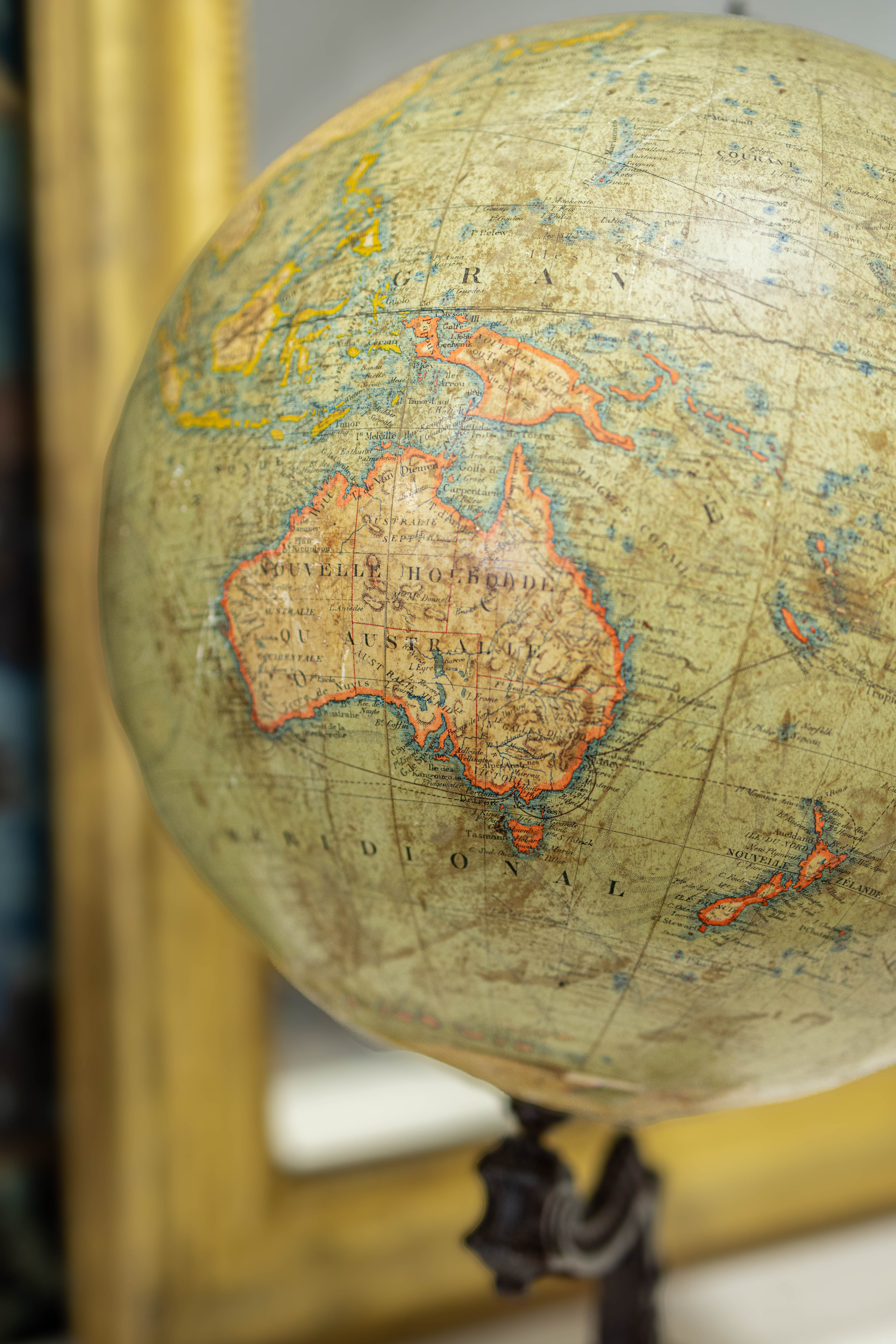 1800s Legegue French Terrestrial Globe