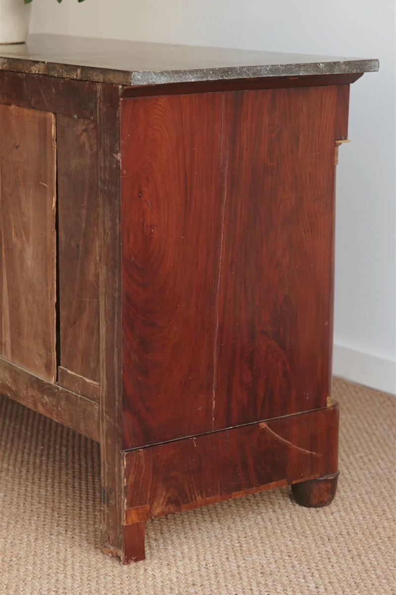 19th Century French Empire Mahogany Commode with Black Marble Top