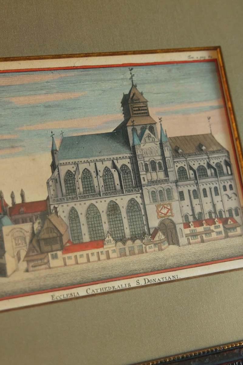 Pair of Architectural Engravings of Bruges Churches