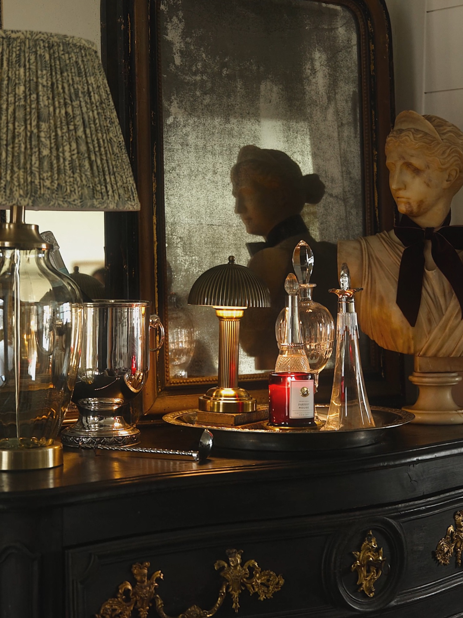 Silver Plated Serving Tray with Matching Ice Bucket