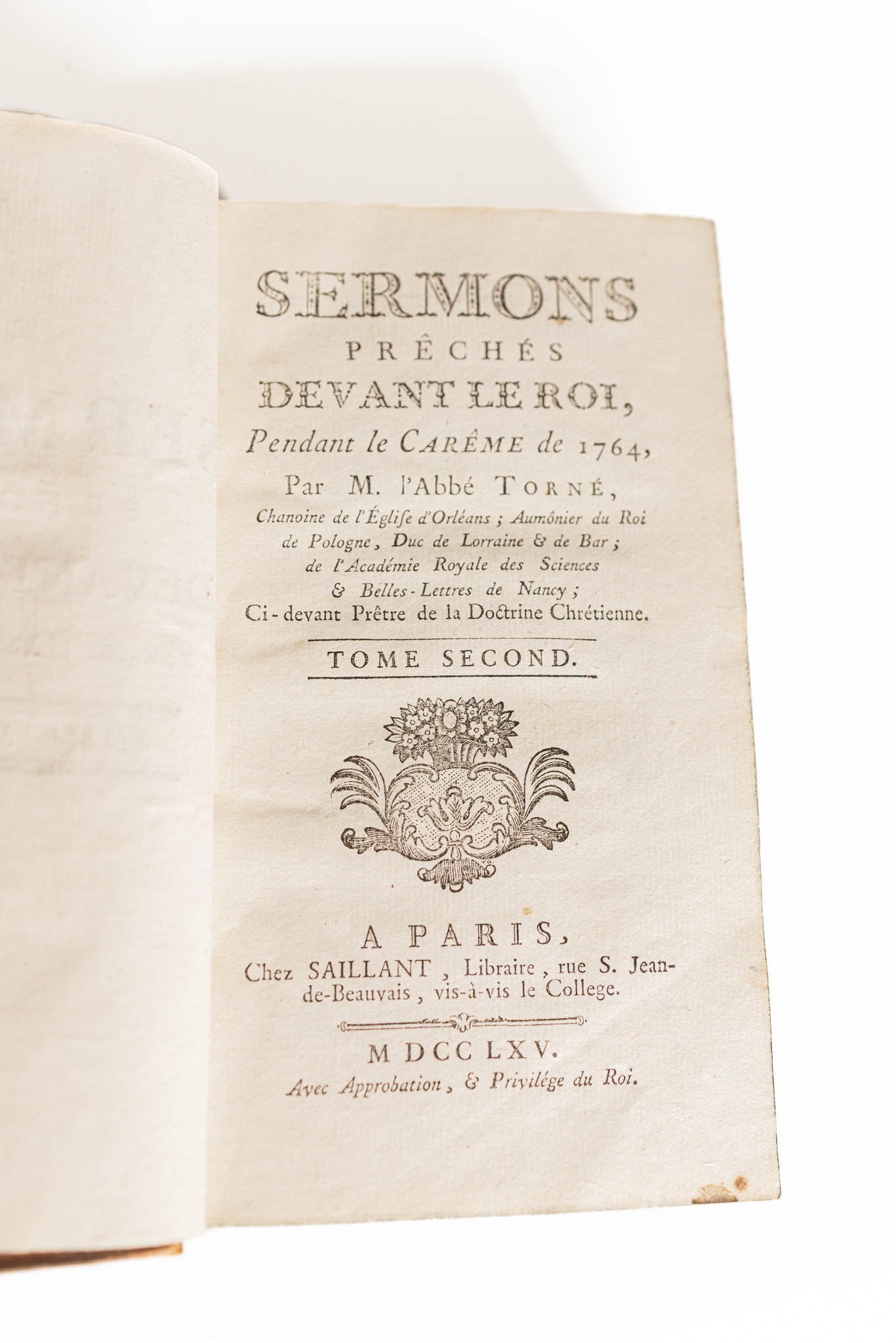 1865 French Sermons Preached Before the King During Lent of 1764