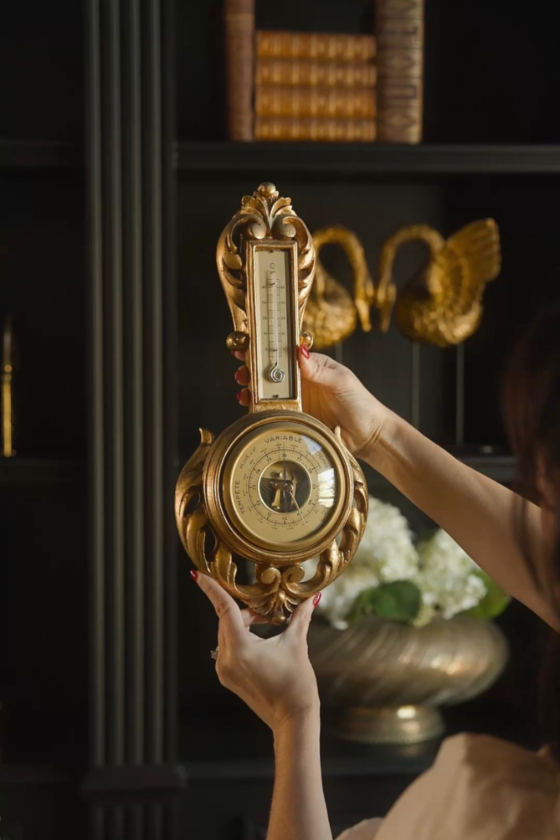 Louis XV Style Giltwood Wall Barometer | Thermometer