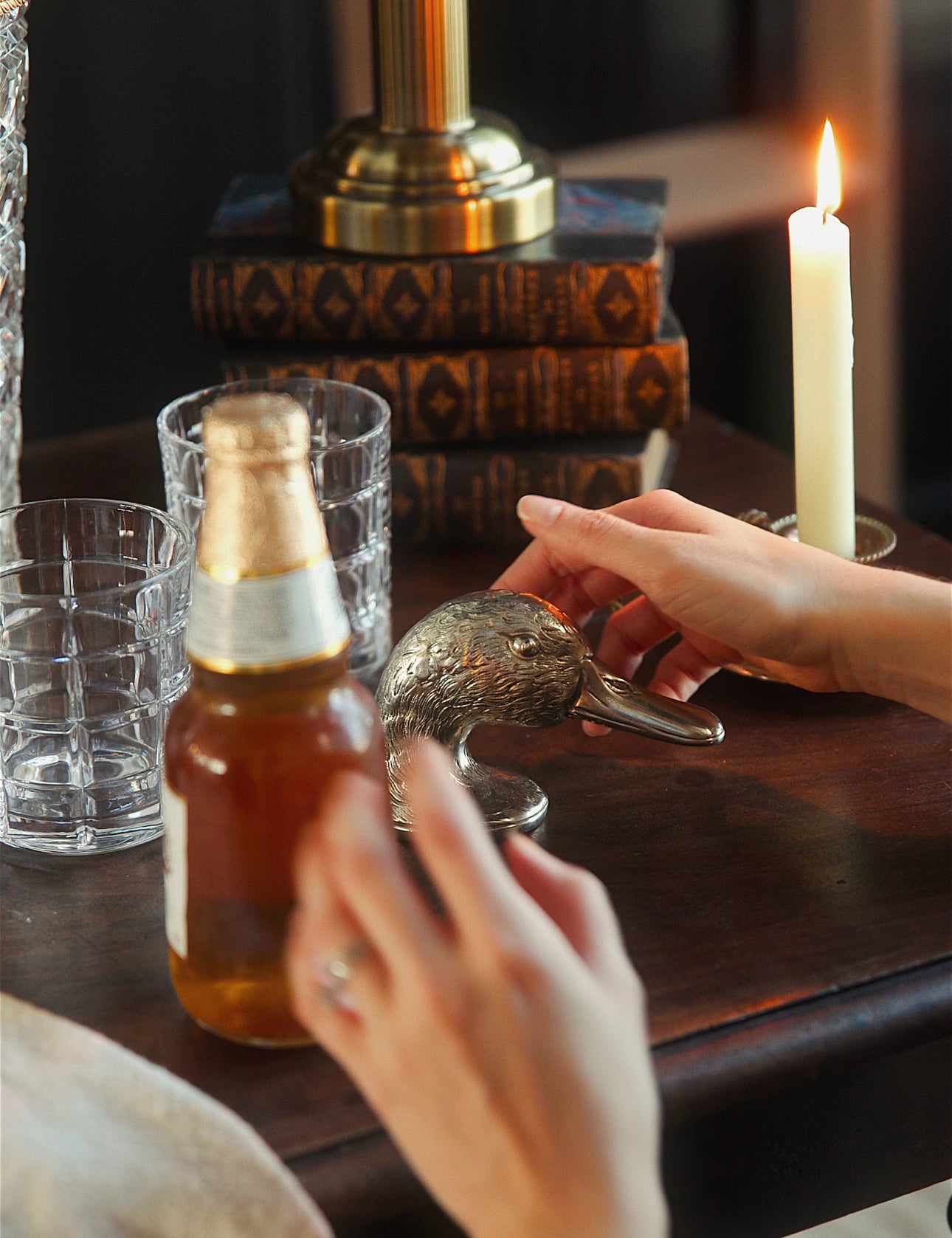 Early 20th-Century Silver-Plated Duck Head Bottle Opener