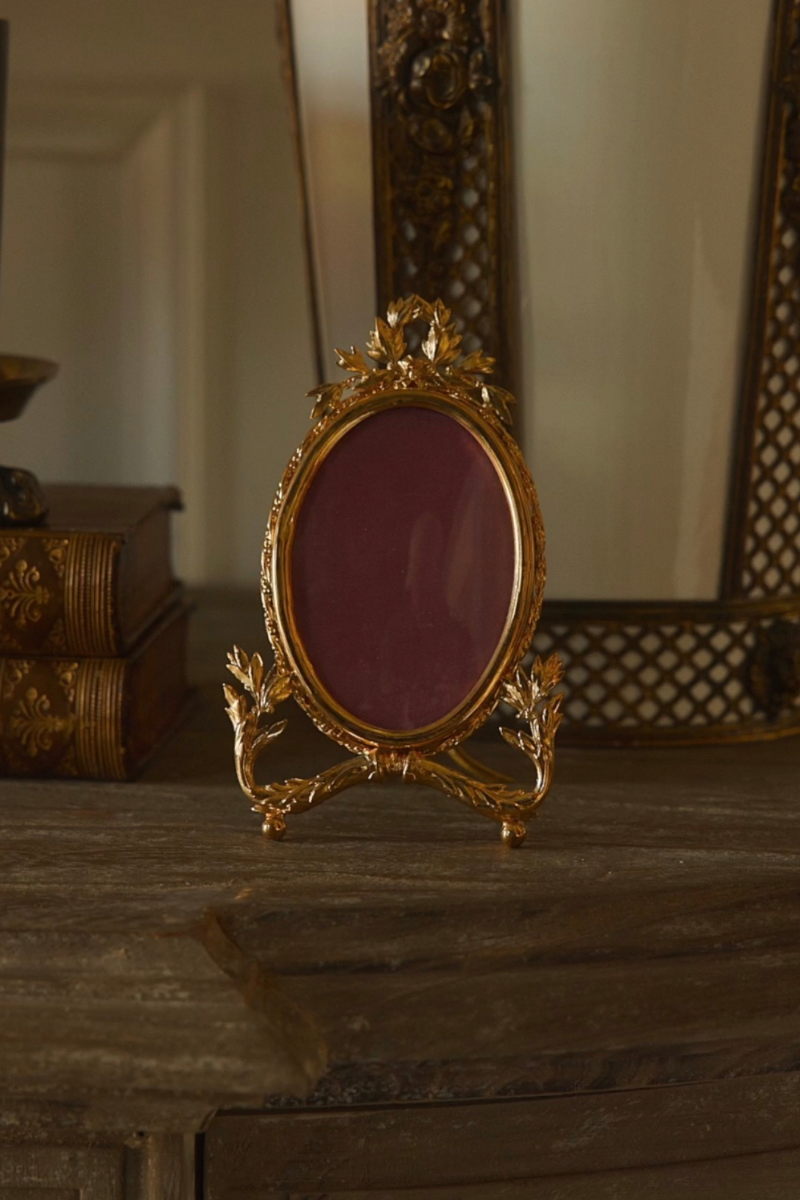 19th C. French Frame with Pink Silk Interior
