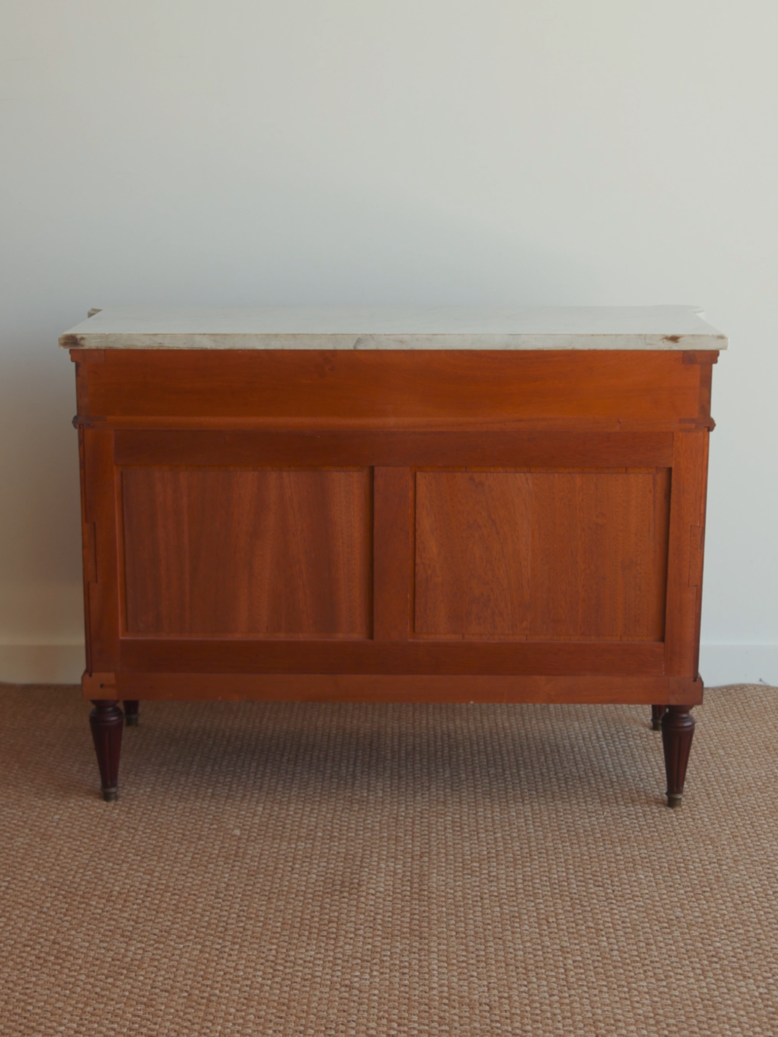 White Marble Top Louis Phillipe Style Commode