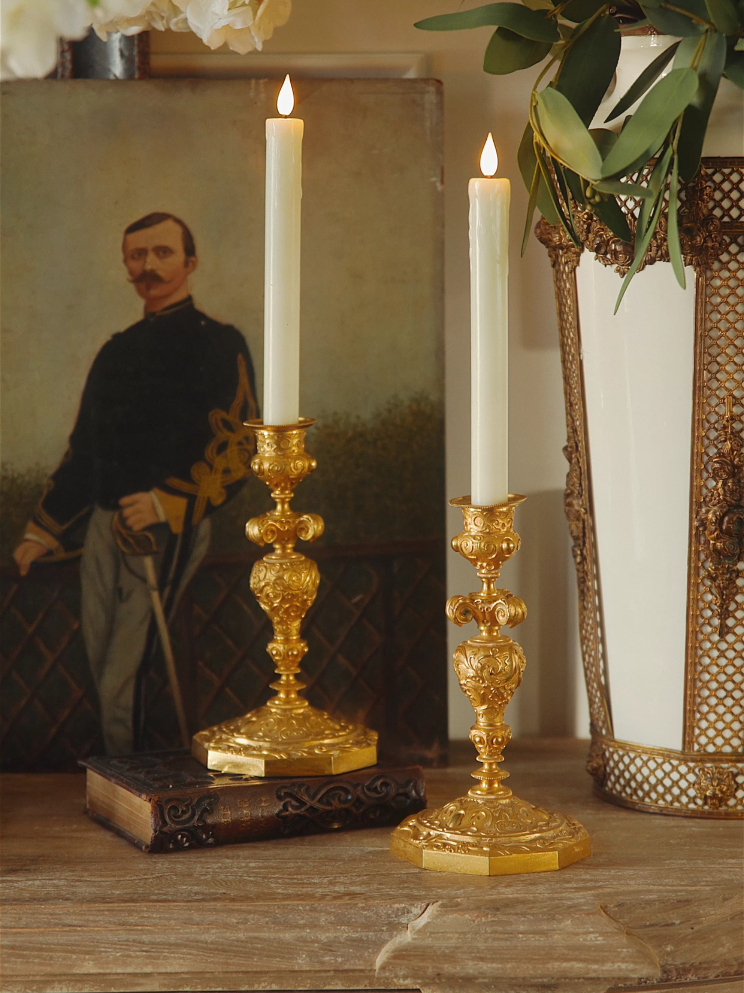 Pair of French 19th-Century Gilt Bronze Candlesticks