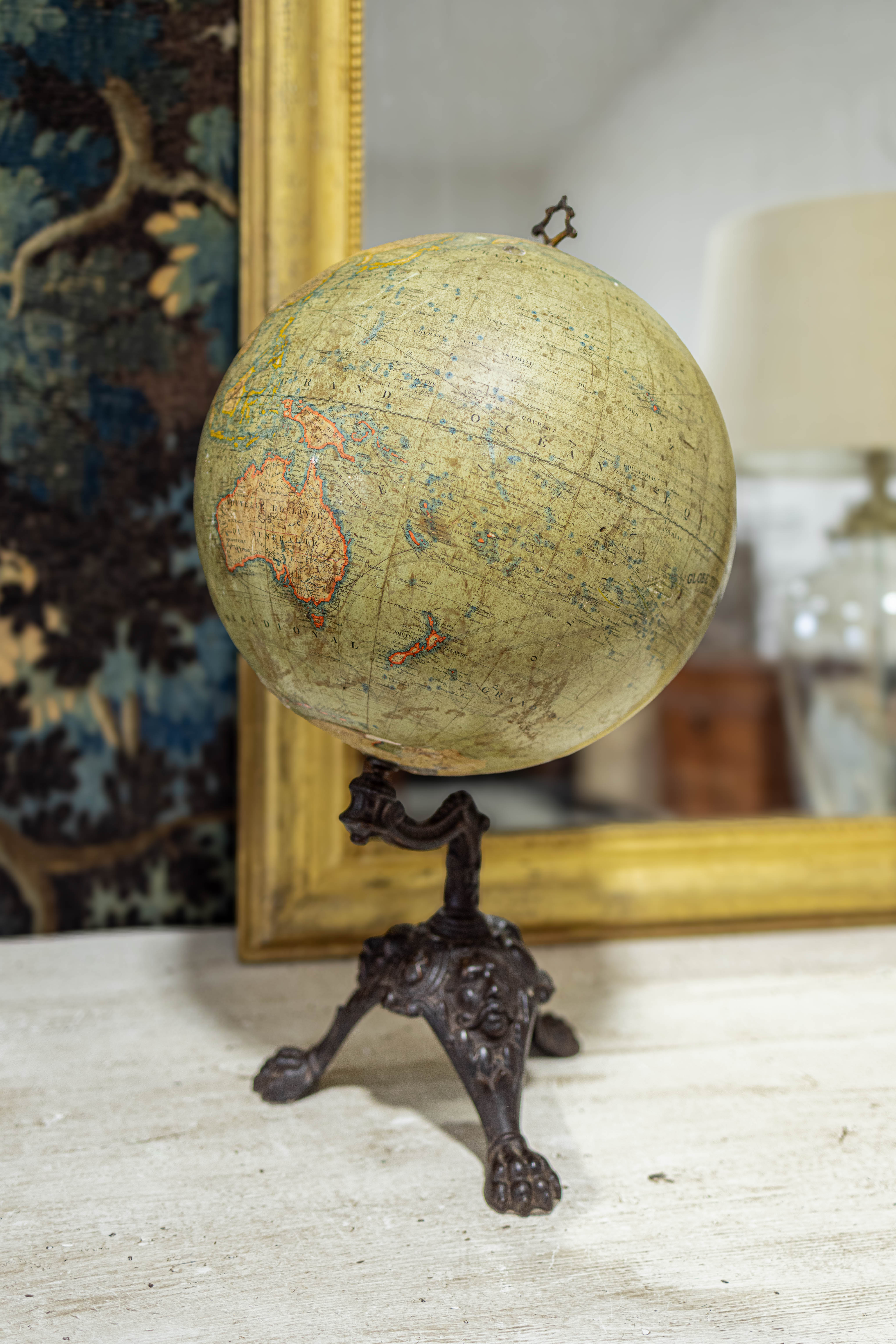 1800s Legegue French Terrestrial Globe