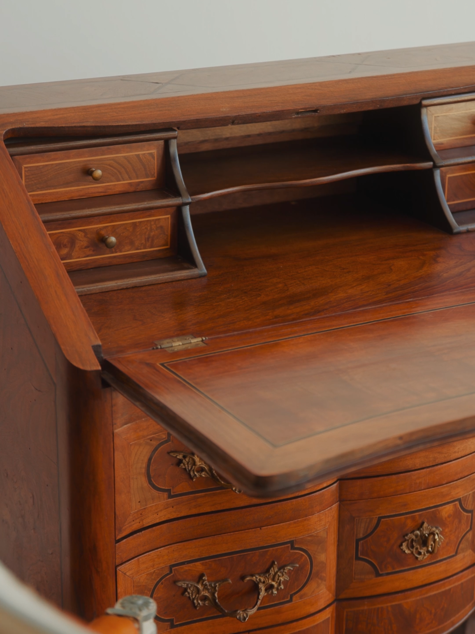 19th-Century Marquetry Bureau de Dame
