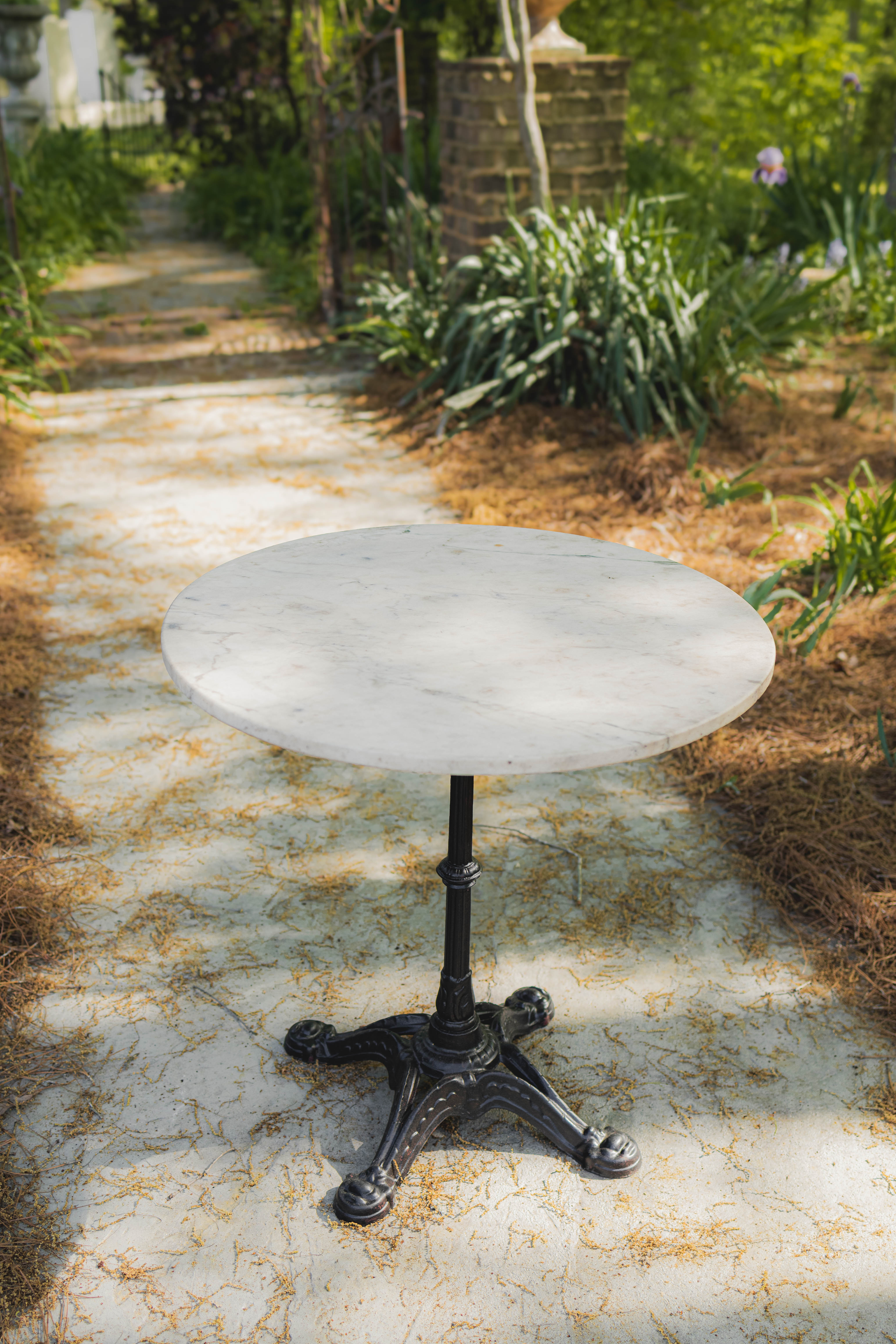 French Marble Top Bistro Table