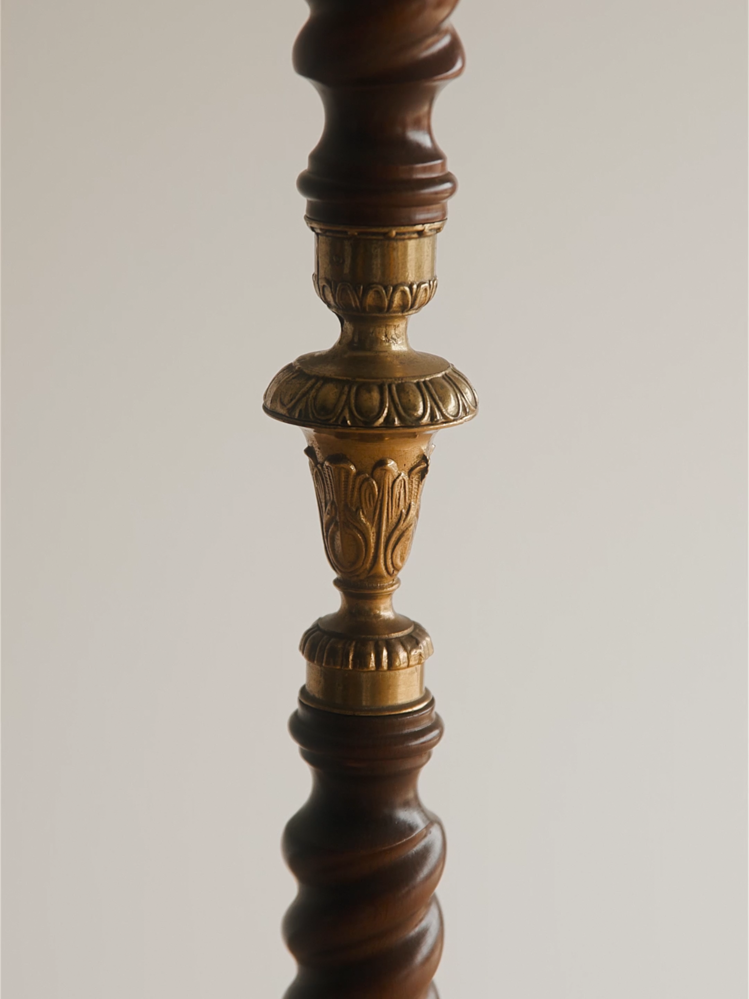 19th Century French Brass & Mahogany Coat Rack