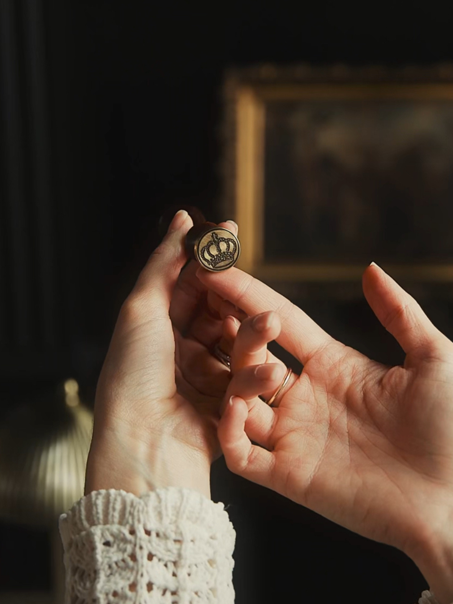 Crown Wax Seal with Wooden Handle