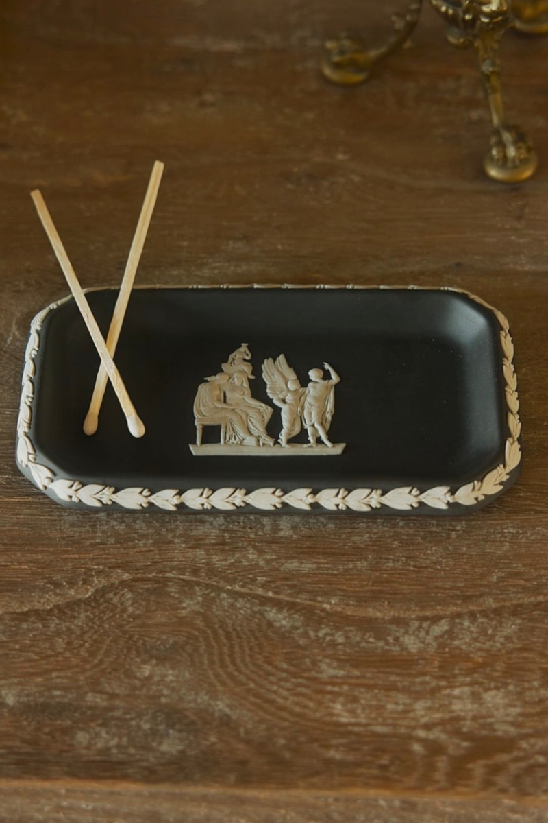 Wedgwood Dark Jasperware Tray with Classical Relief